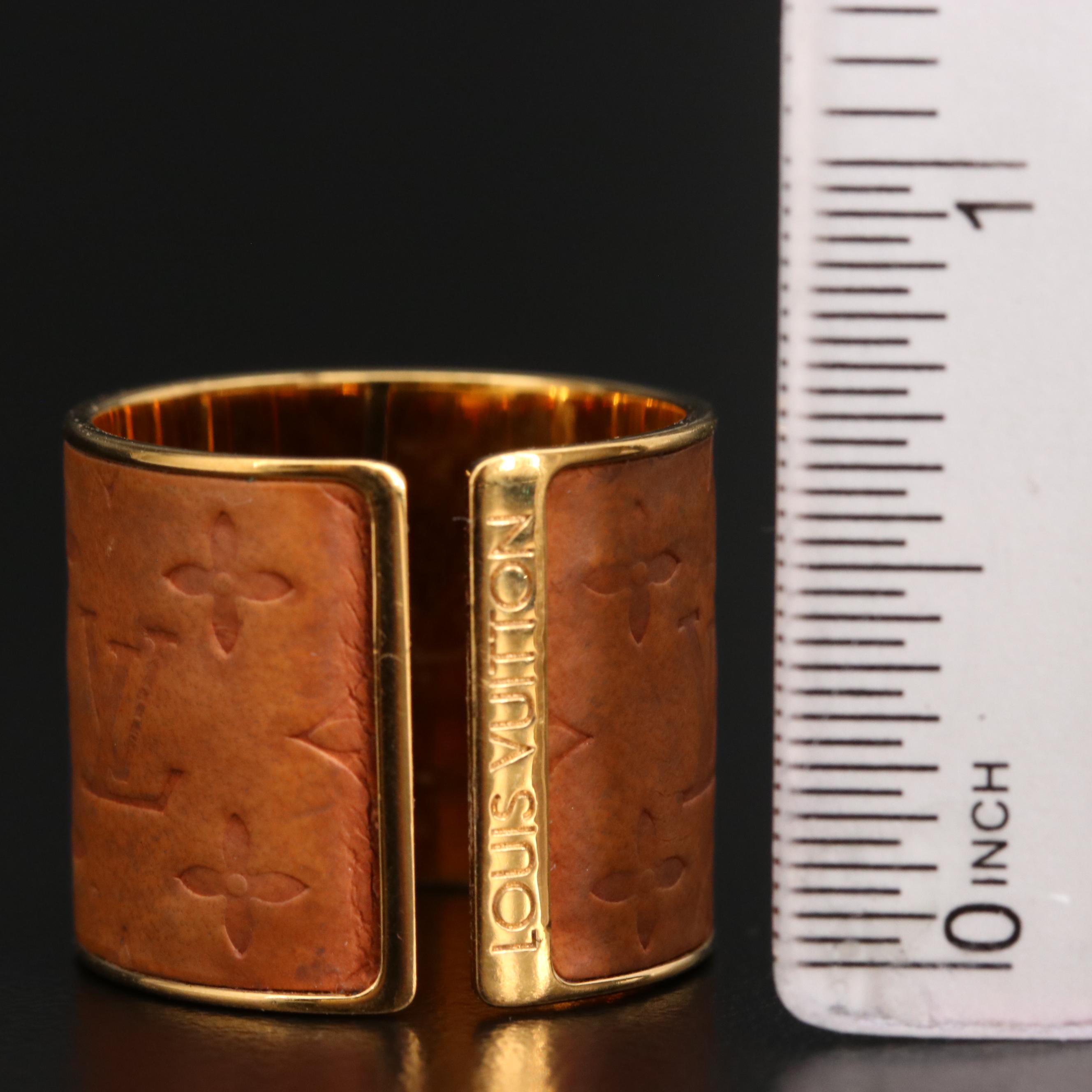 Louis Vuitton "Skin" Embossed Calfskin Monogram Ring