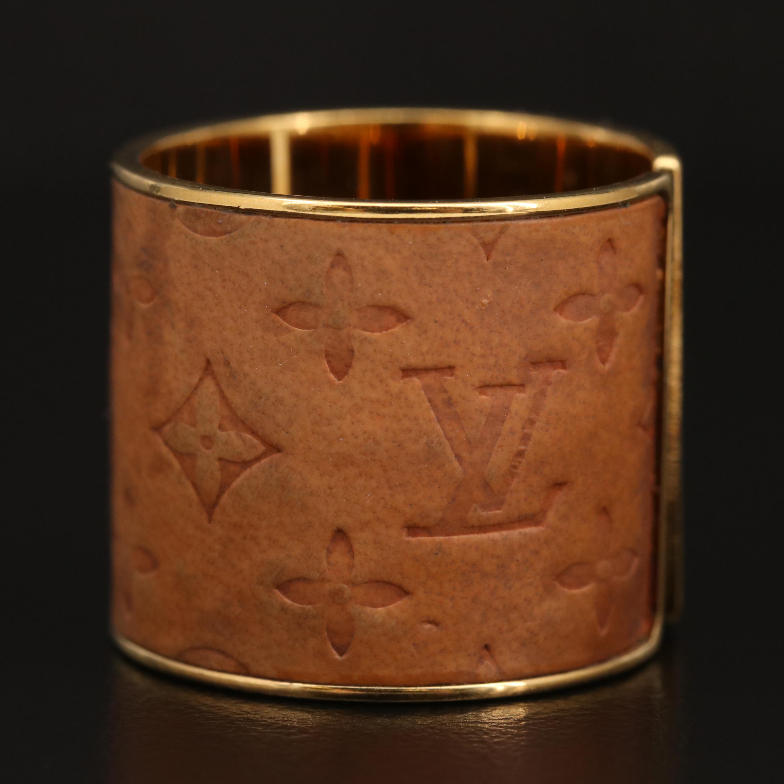 Louis Vuitton "Skin" Embossed Calfskin Monogram Ring