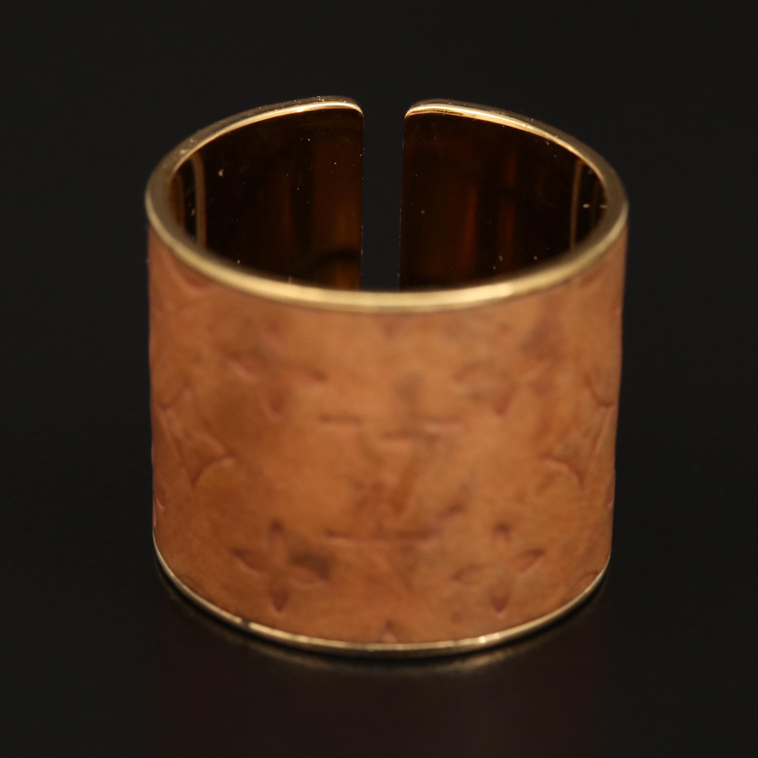 Louis Vuitton "Skin" Embossed Calfskin Monogram Ring