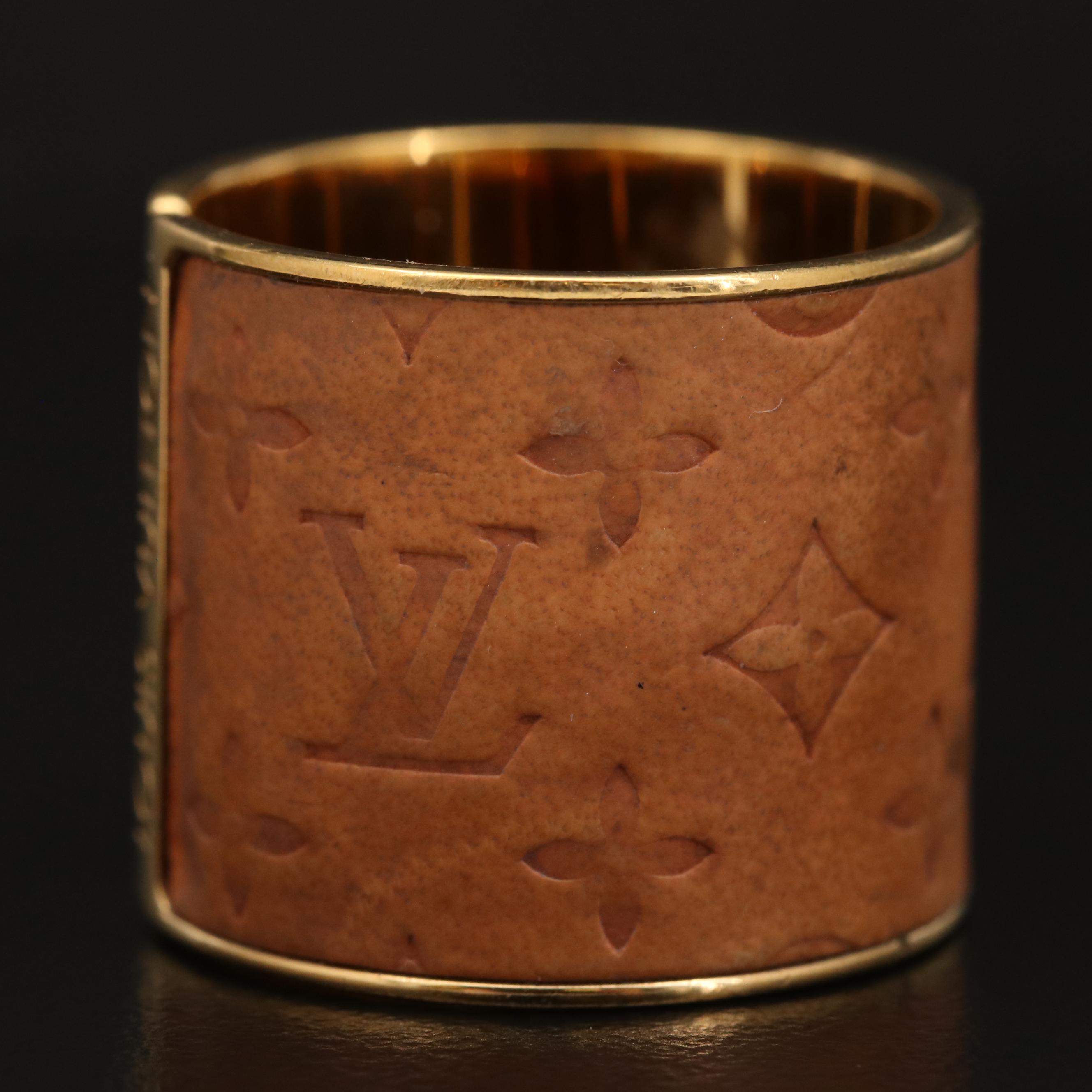 Louis Vuitton "Skin" Embossed Calfskin Monogram Ring