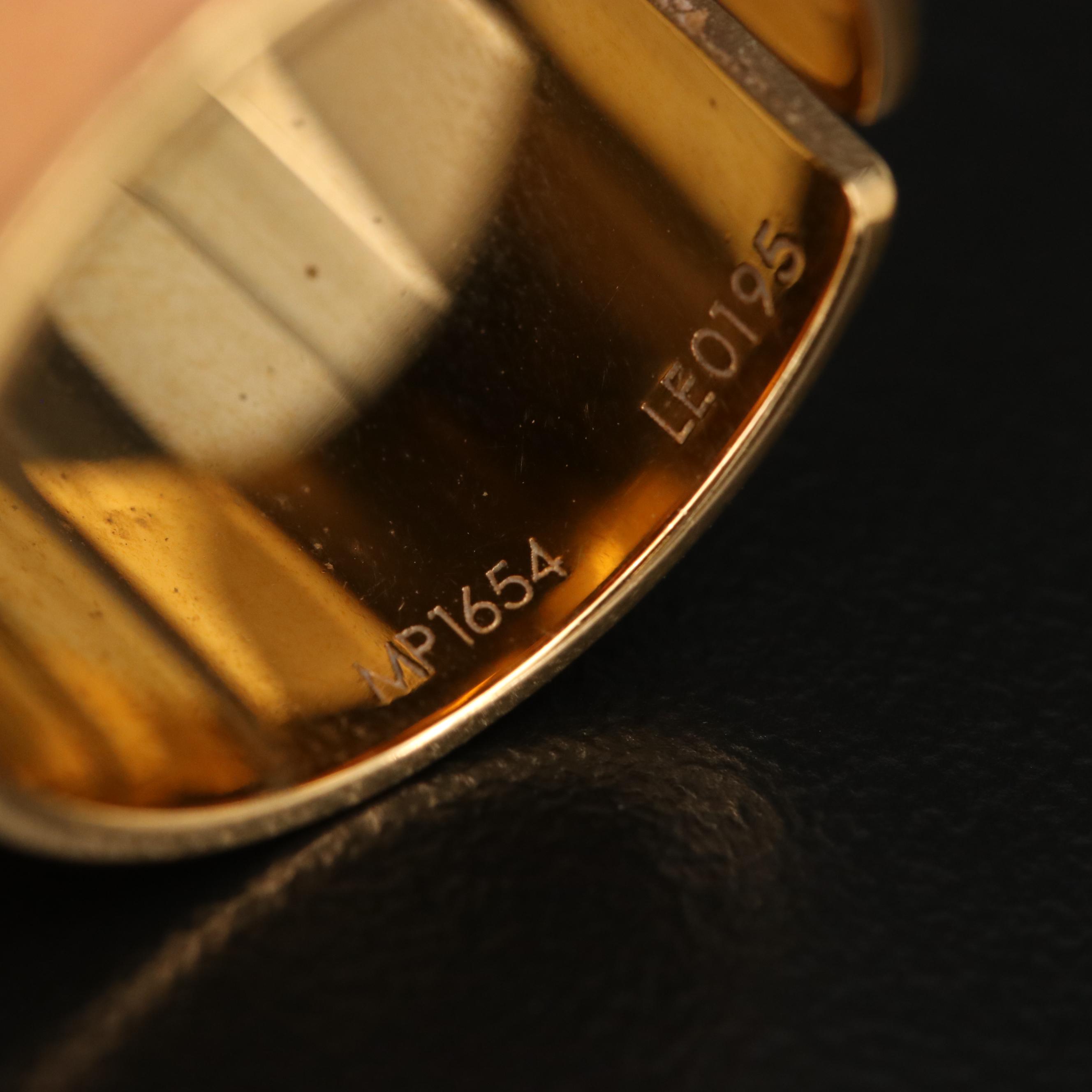 Louis Vuitton "Skin" Embossed Calfskin Monogram Ring