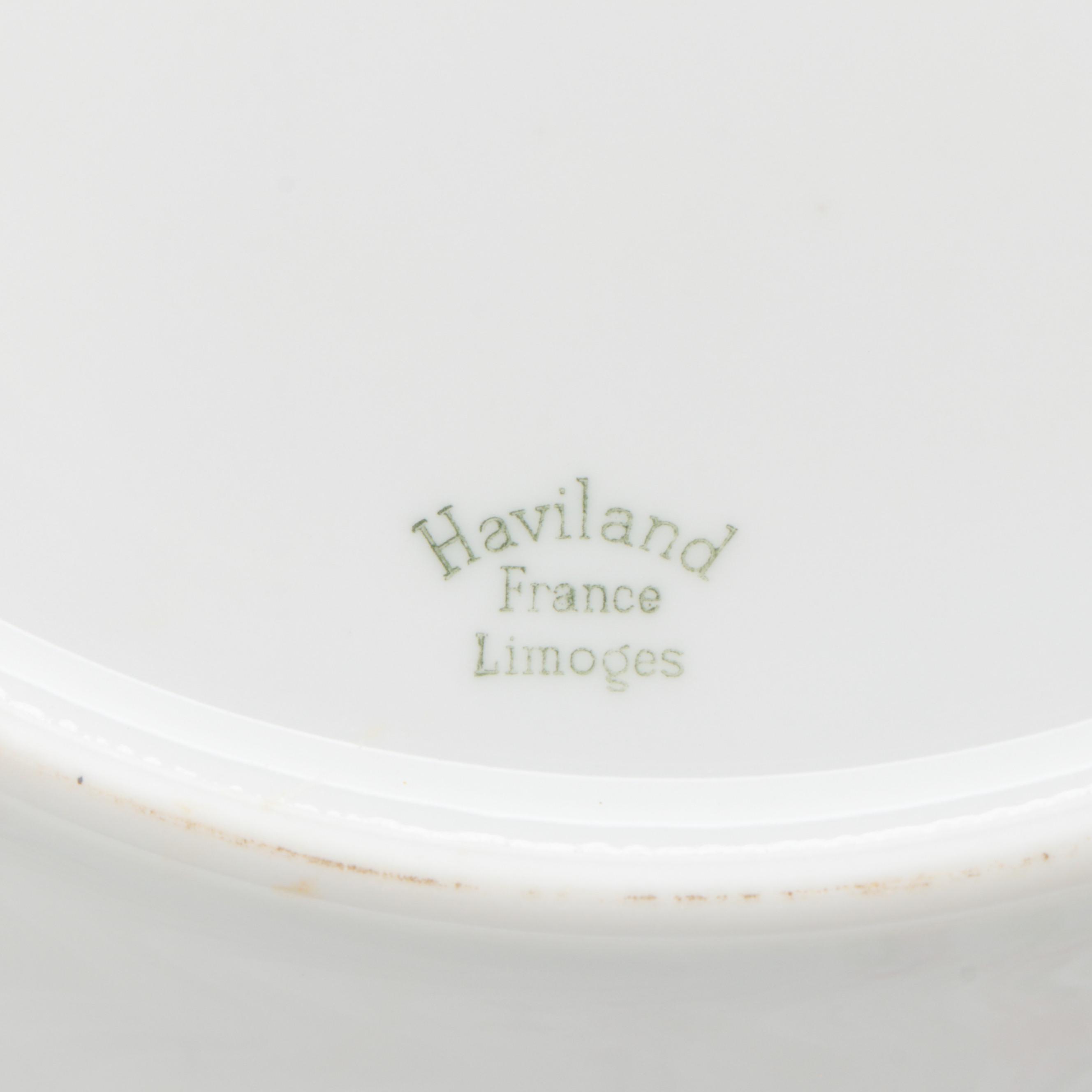 Haviland Limoges Pink Roses Porcelain Dinnerware, Early to Mid 20th Century