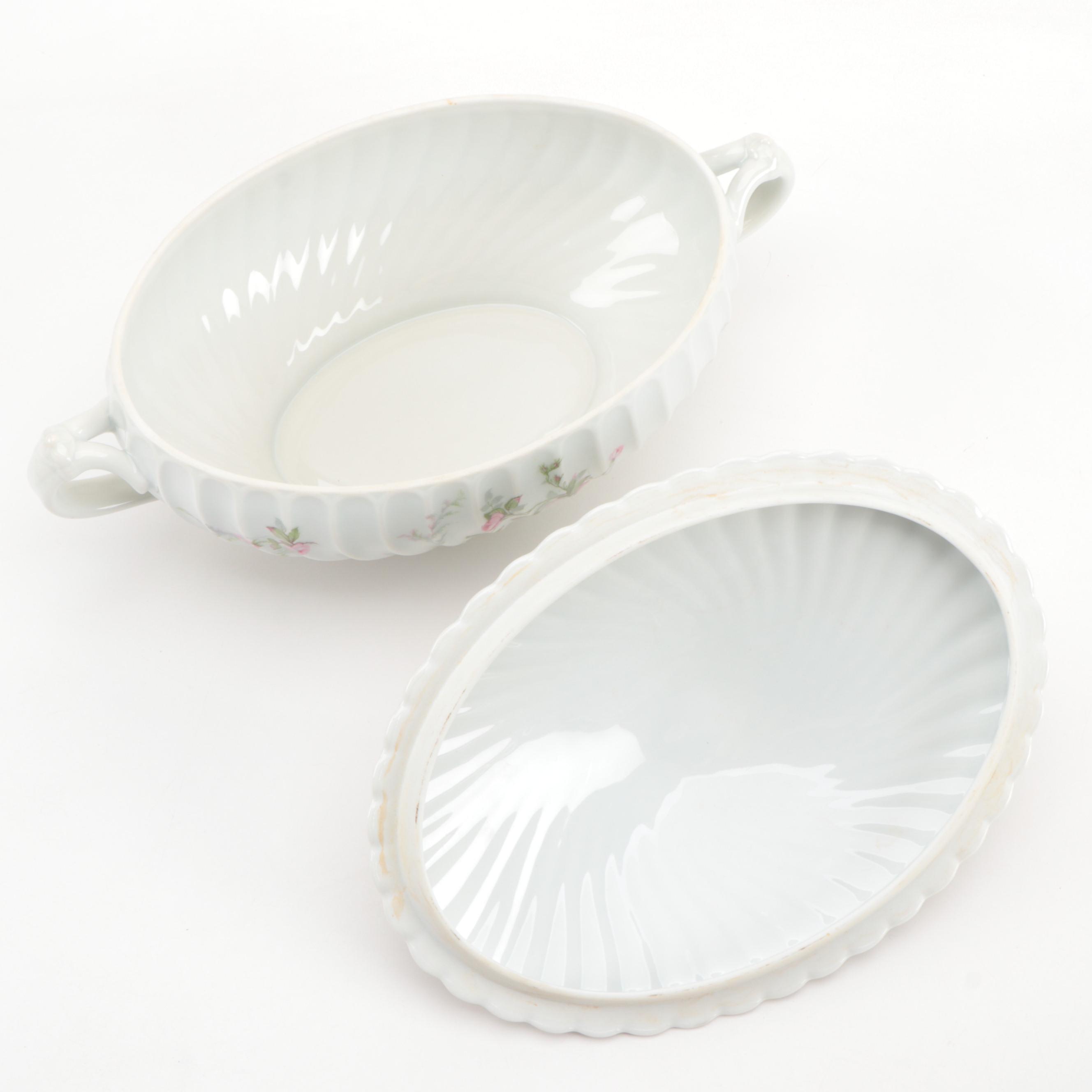 Haviland Limoges Pink Roses Porcelain Dinnerware, Early to Mid 20th Century