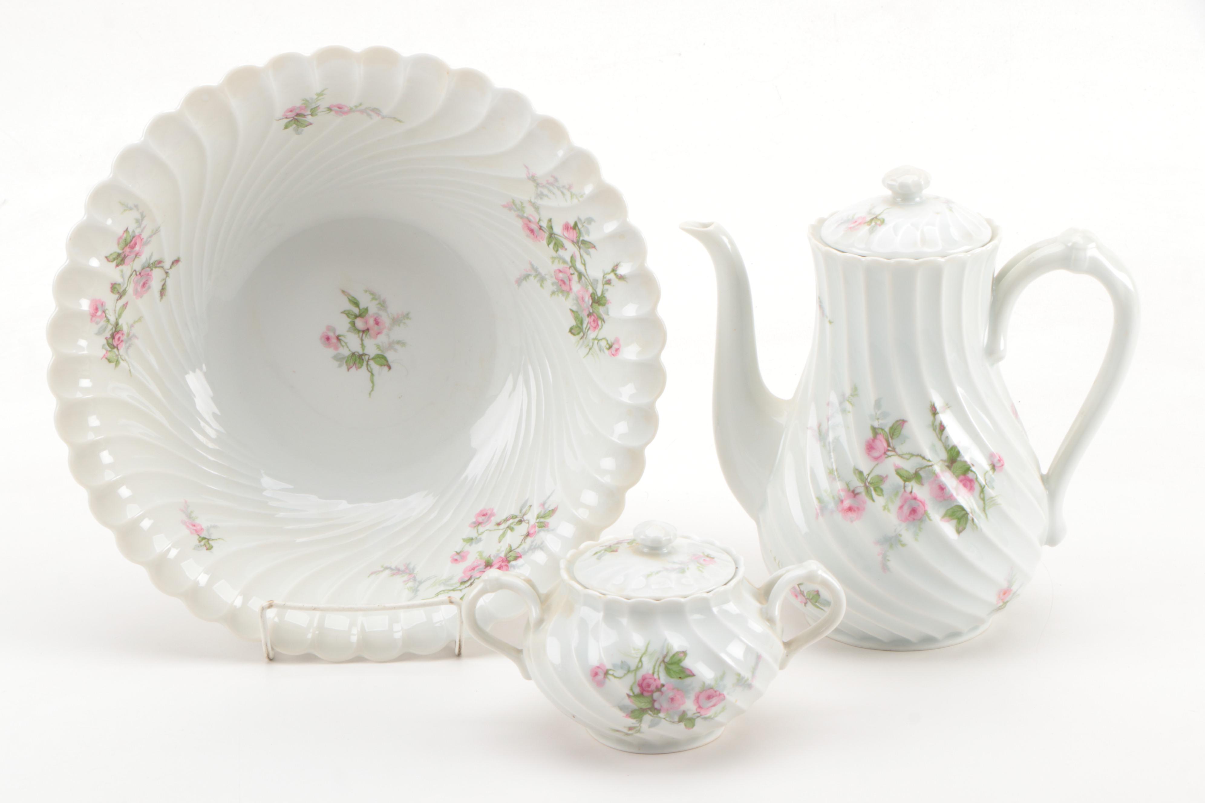 Haviland Limoges Pink Roses Porcelain Dinnerware, Early to Mid 20th Century