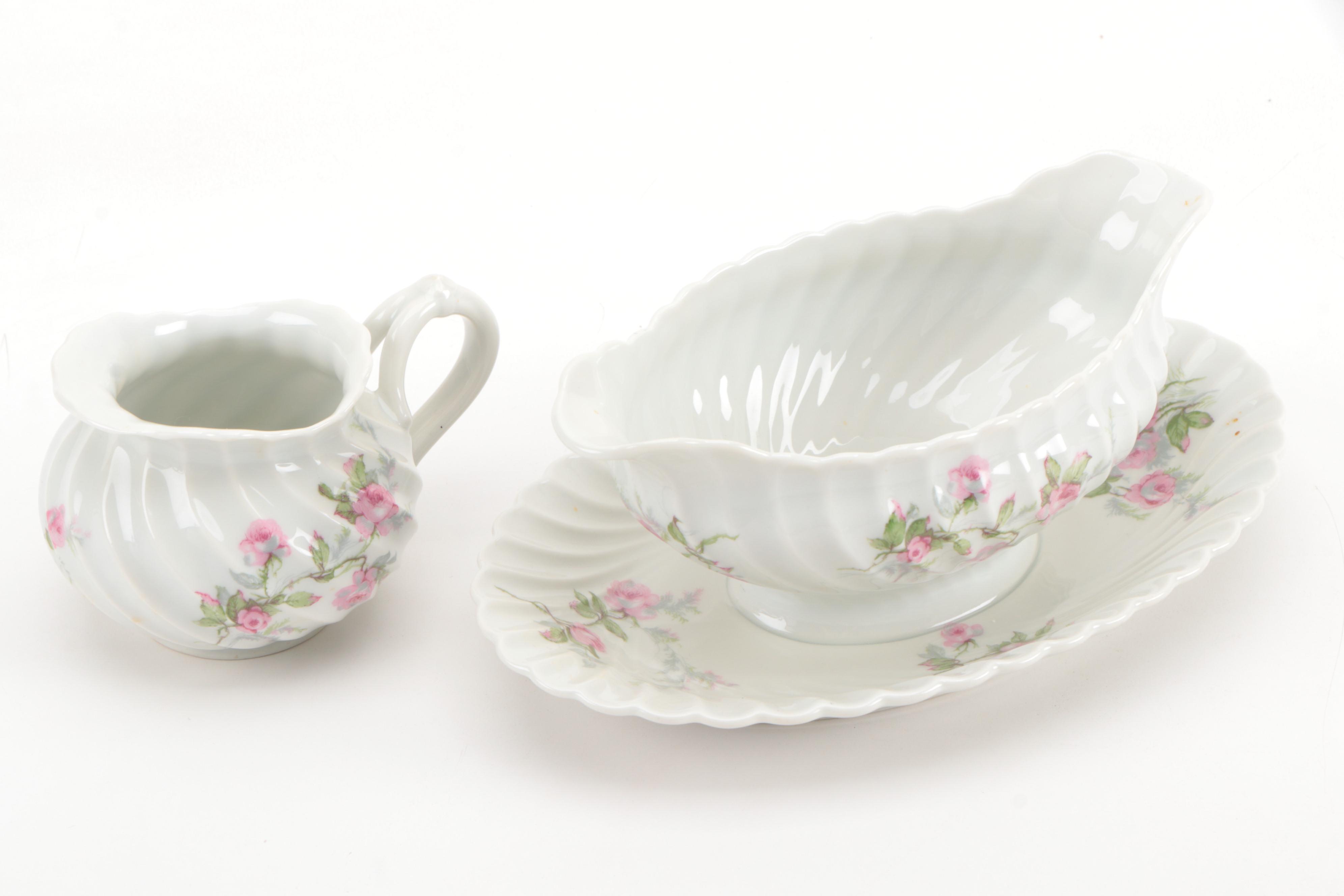 Haviland Limoges Pink Roses Porcelain Dinnerware, Early to Mid 20th Century