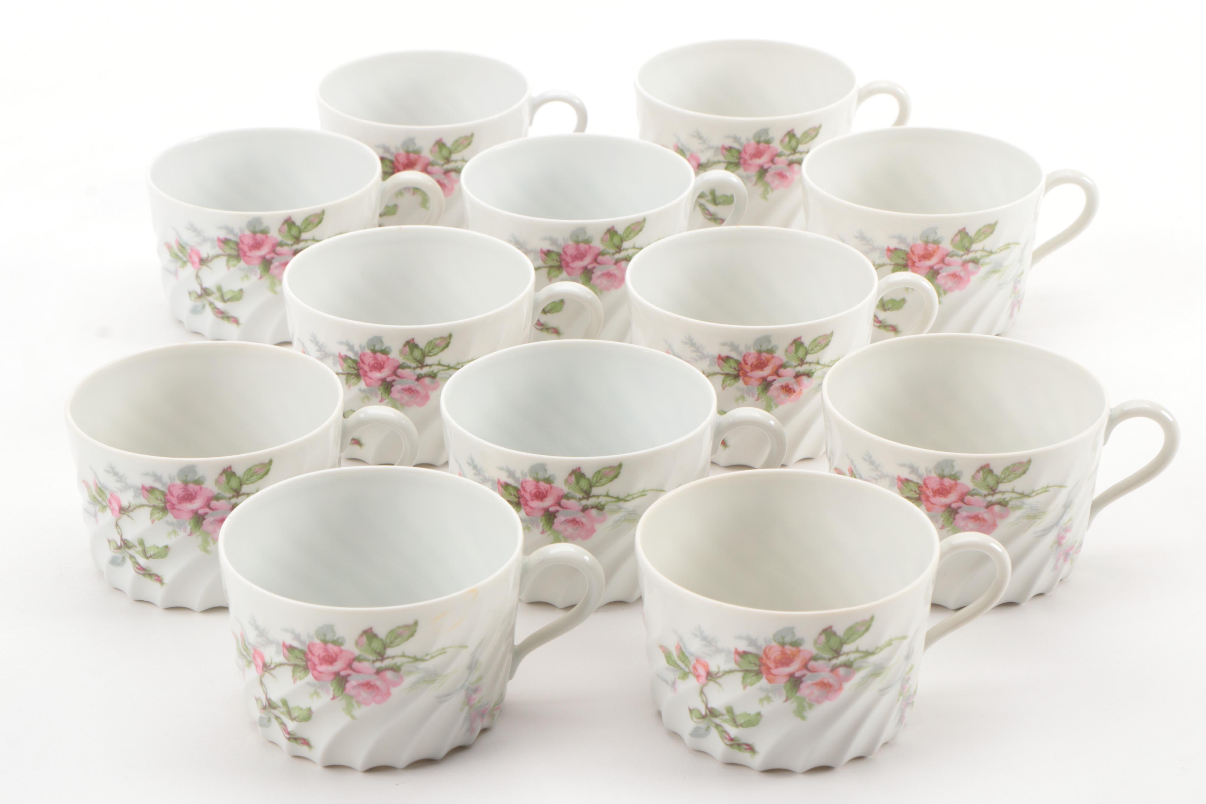 Haviland Limoges Pink Roses Porcelain Dinnerware, Early to Mid 20th Century