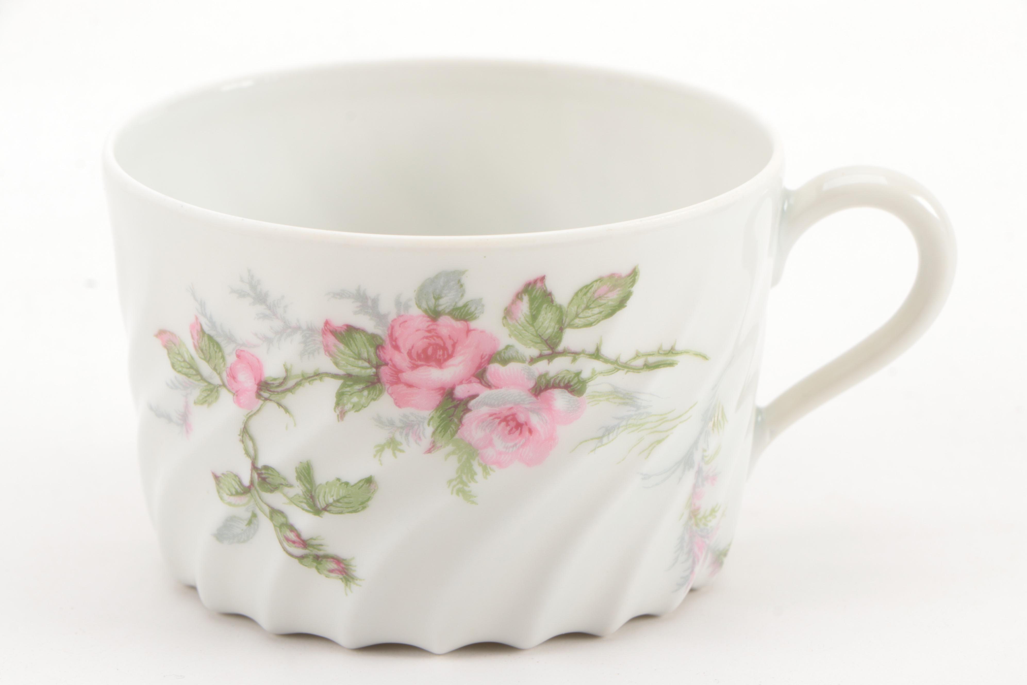 Haviland Limoges Pink Roses Porcelain Dinnerware, Early to Mid 20th Century