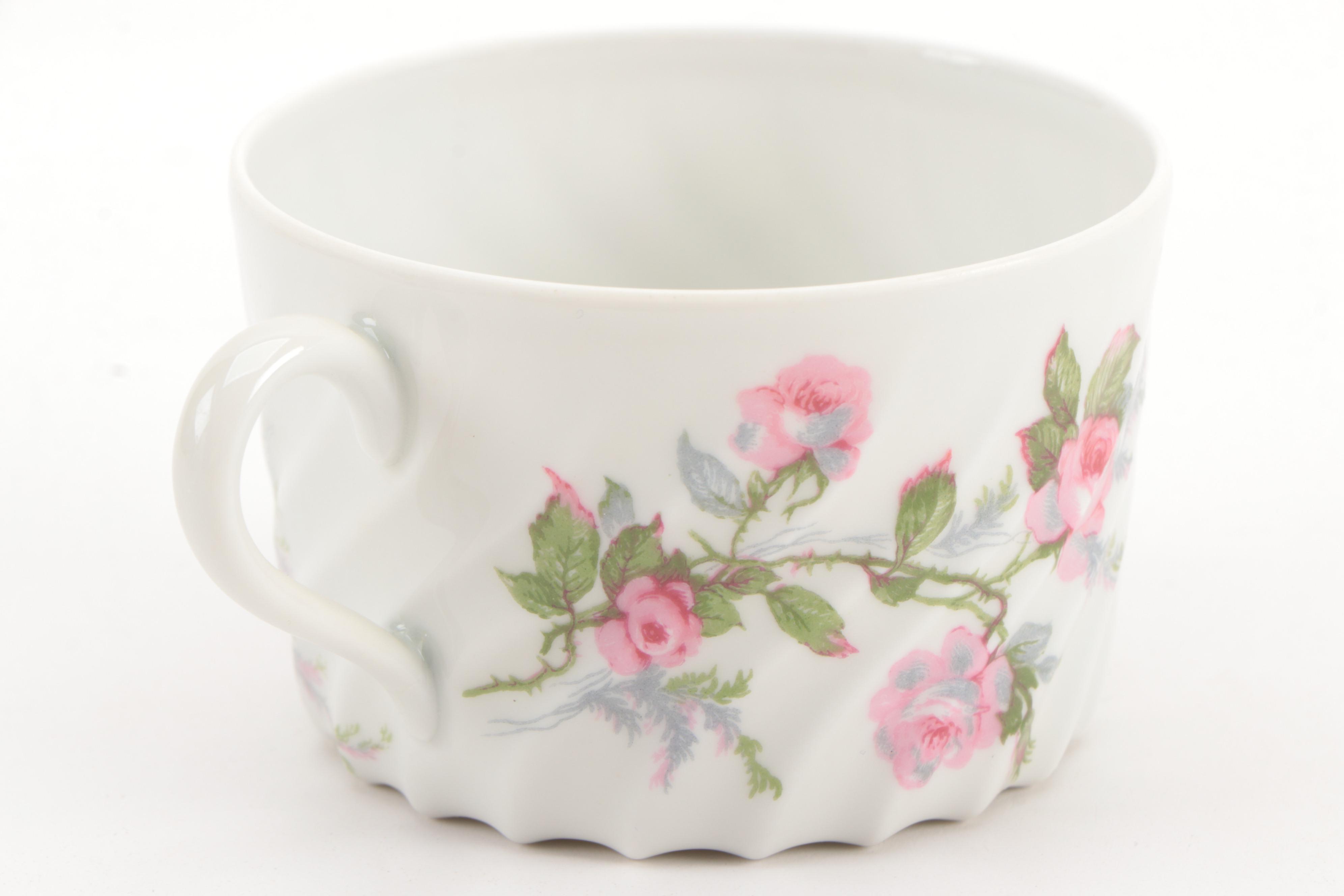 Haviland Limoges Pink Roses Porcelain Dinnerware, Early to Mid 20th Century