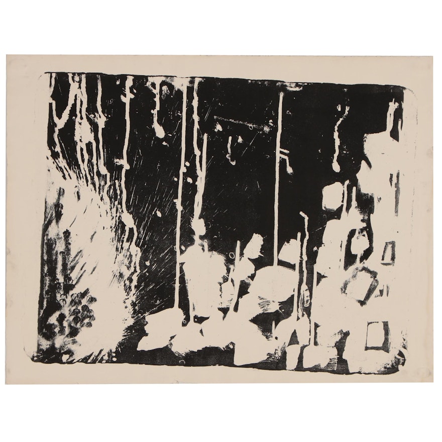 Arthur Helwig Abstract Lithograph, Mid 20th Century