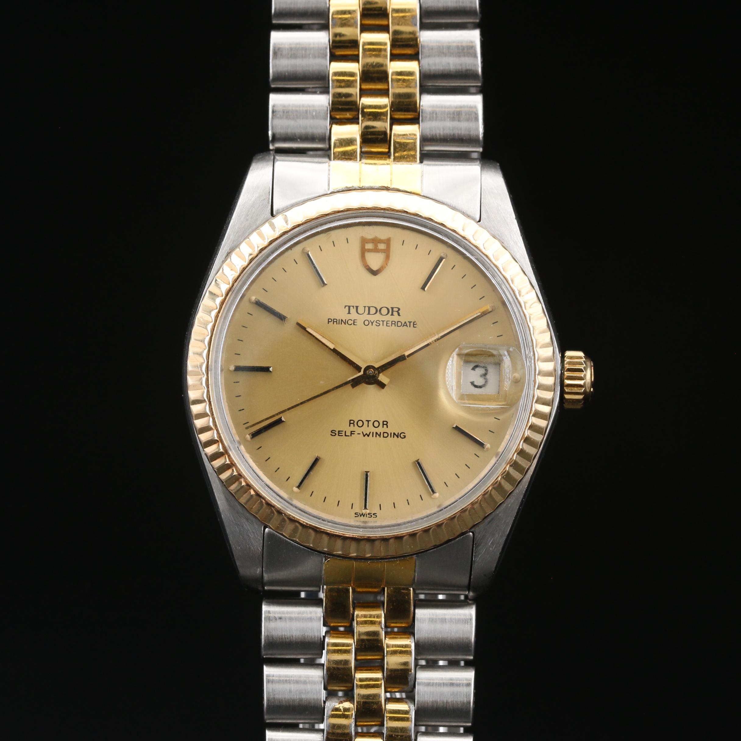 1983 Tudor Prince Oysterdate 14K Gold and Stainless Steel Automatic Watch