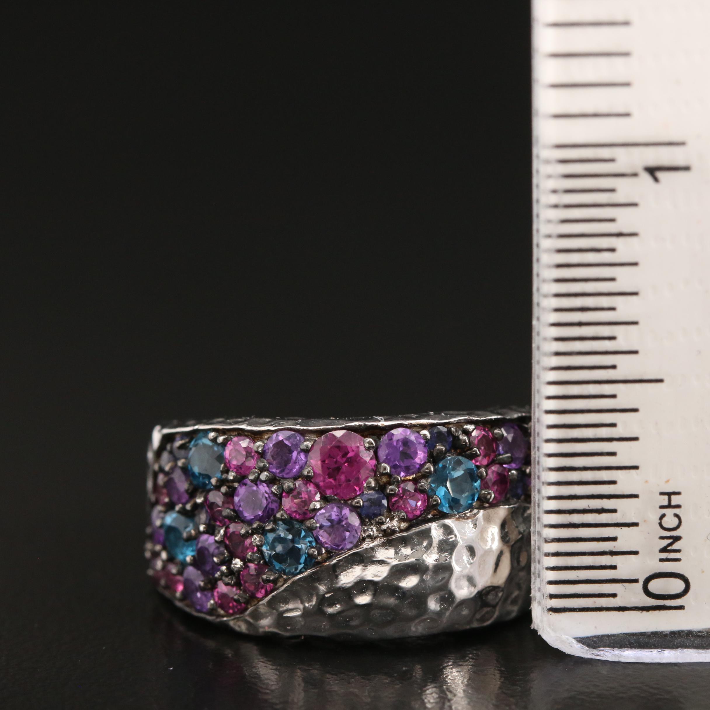 Seidengang Ring with Topaz, Garnet and Amethyst