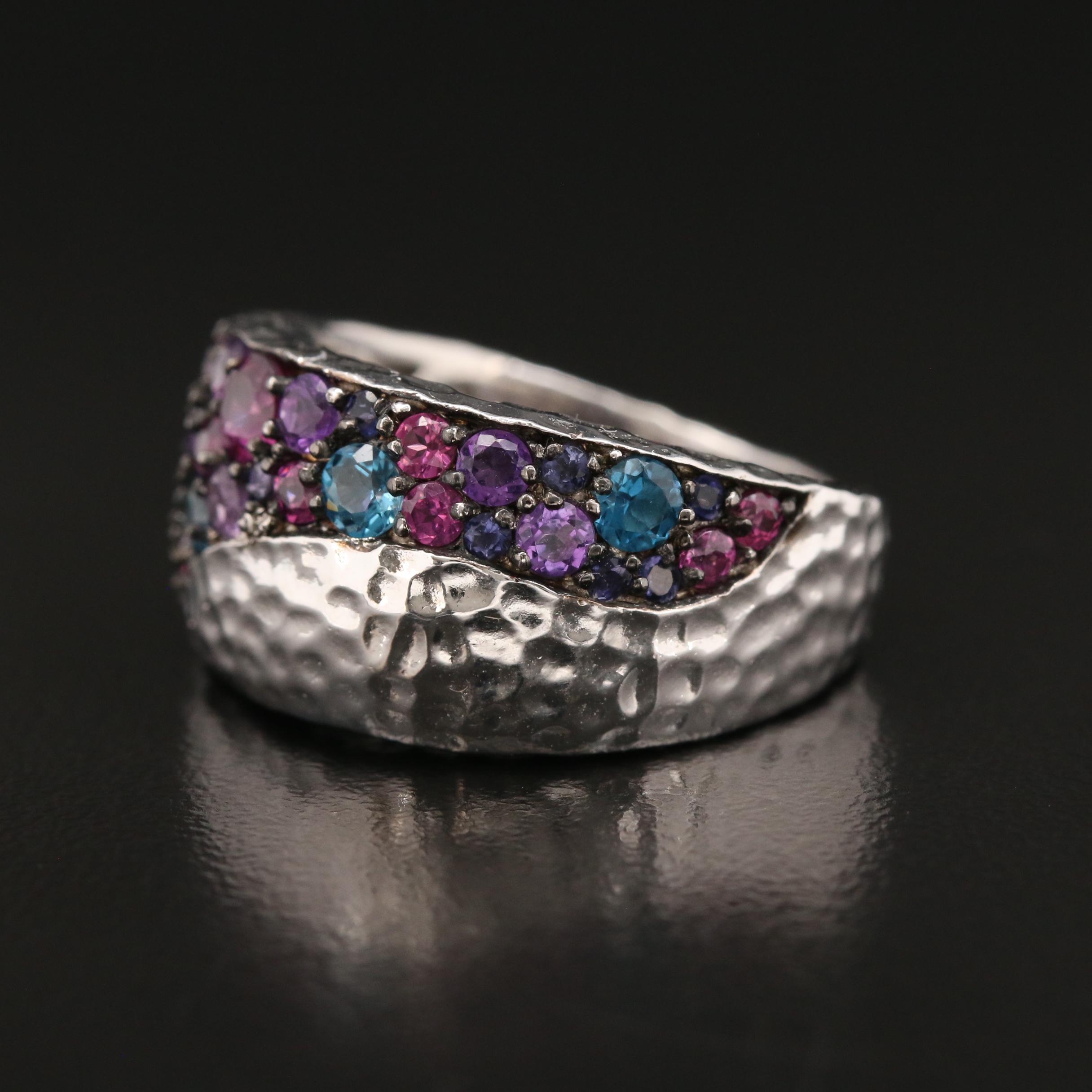 Seidengang Ring with Topaz, Garnet and Amethyst