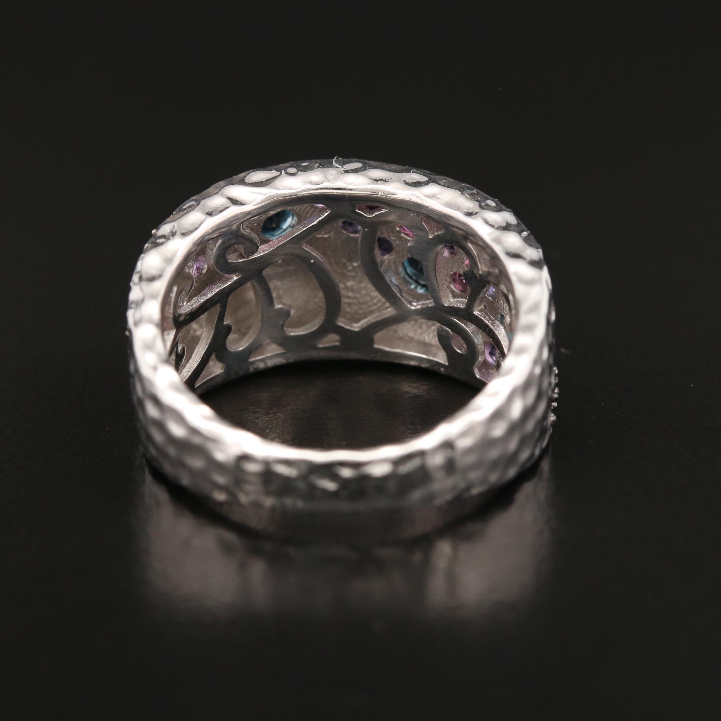 Seidengang Ring with Topaz, Garnet and Amethyst