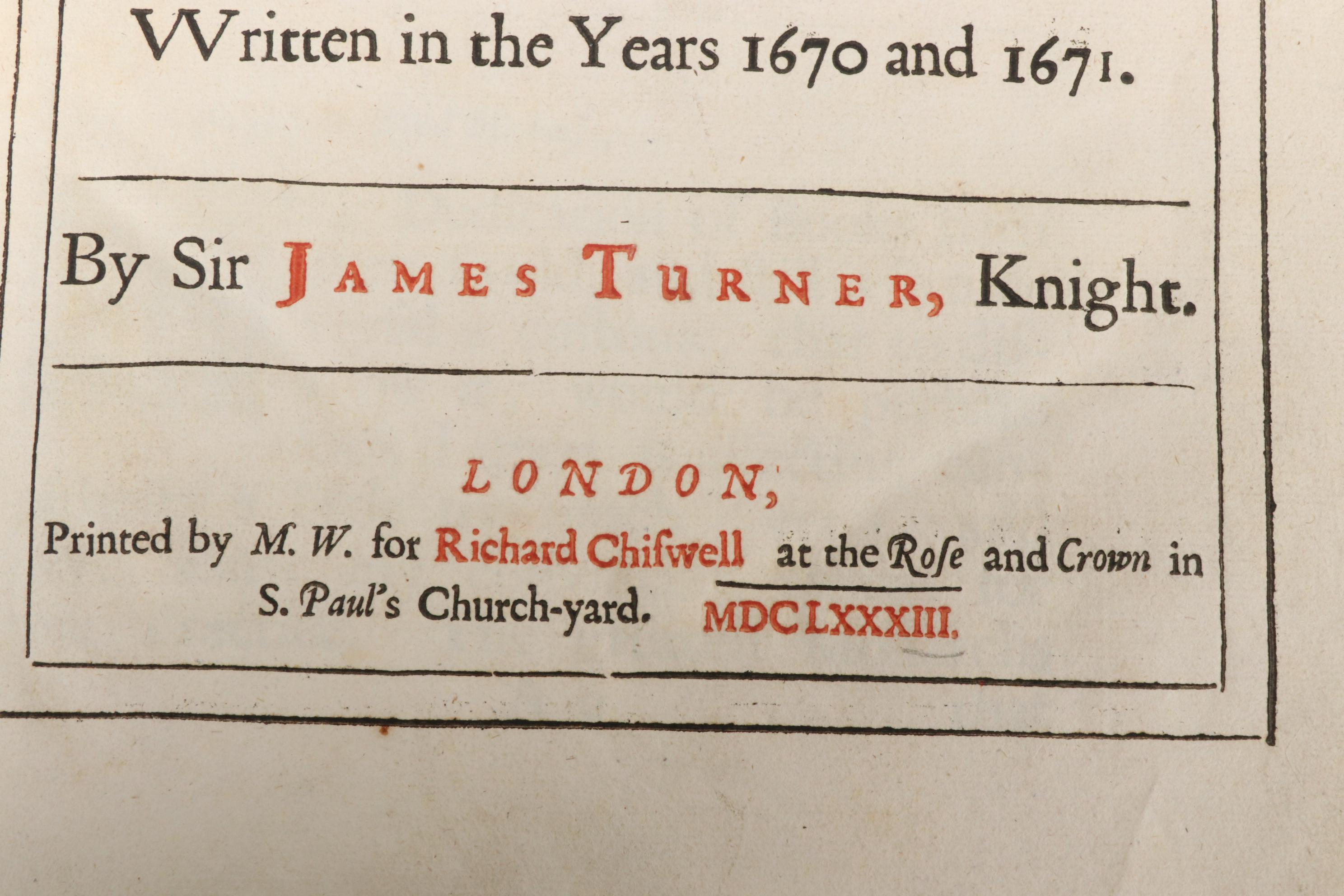 First Printing "Pallas Armata: Military Essayes" by Sir James Turner, 1683