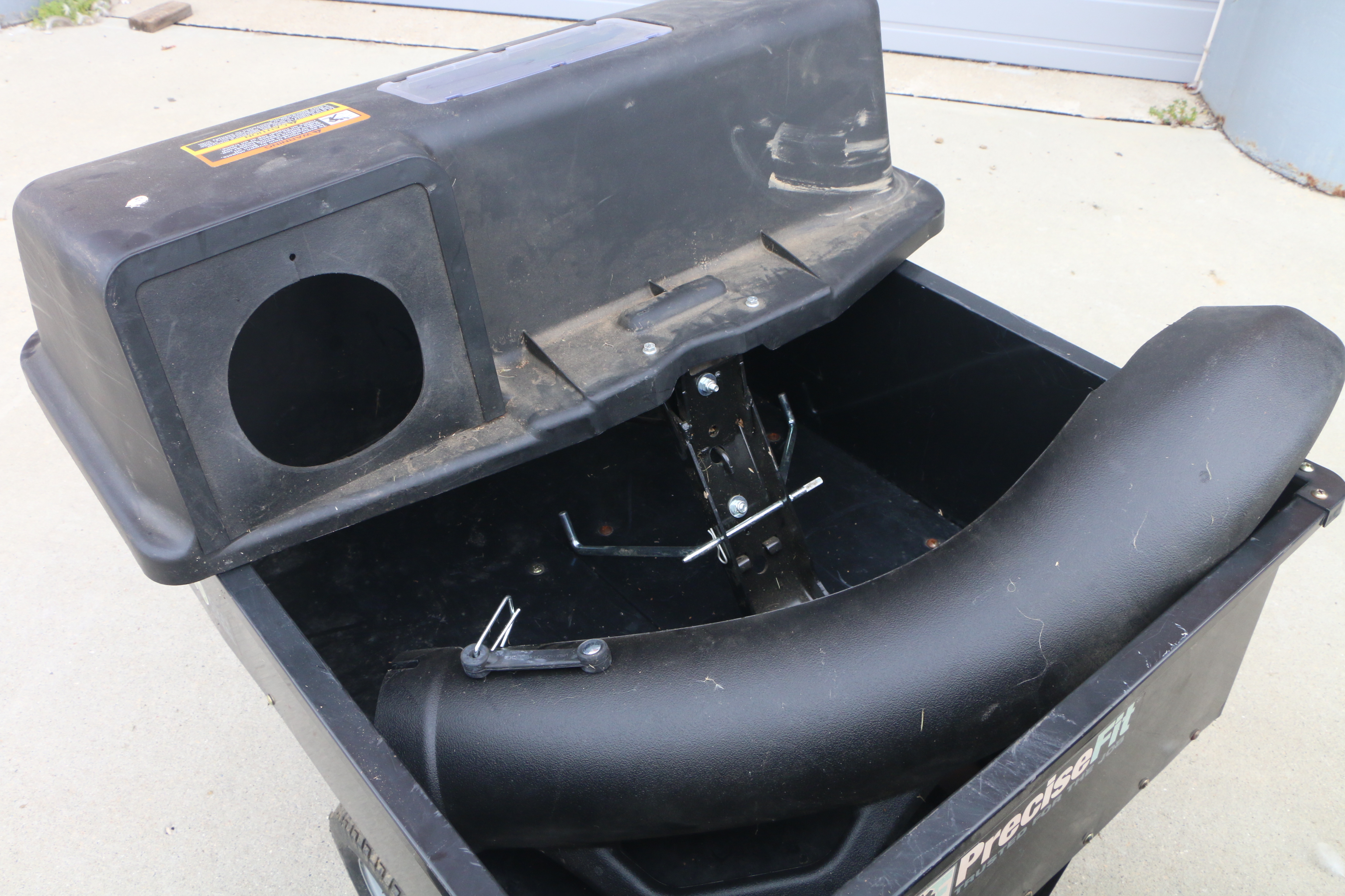 John Deere D140 Lawn Tractor with Tow Behind, Baggers and Side Vacuum Hose