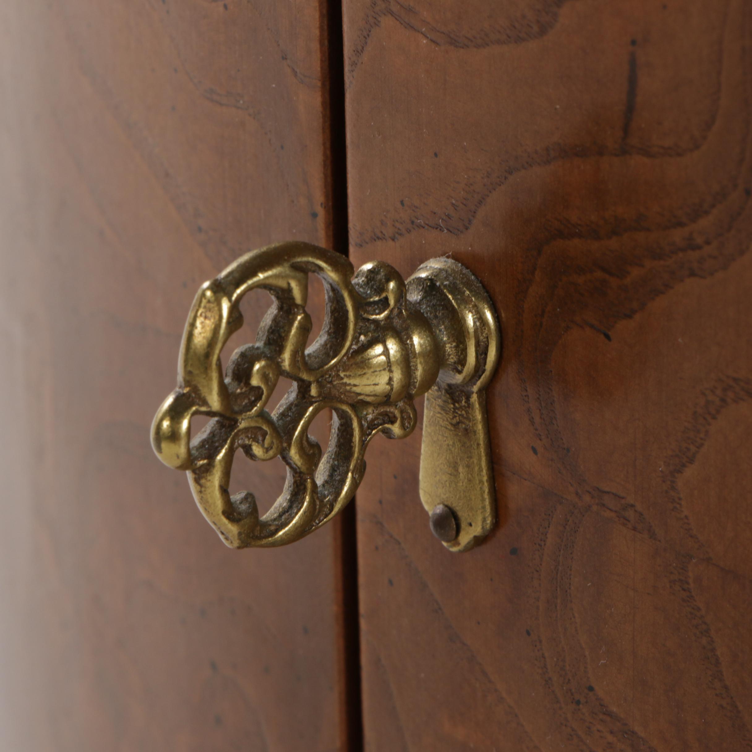 Henredon Charles X Burl Wood Drum Cabinet Side Tables