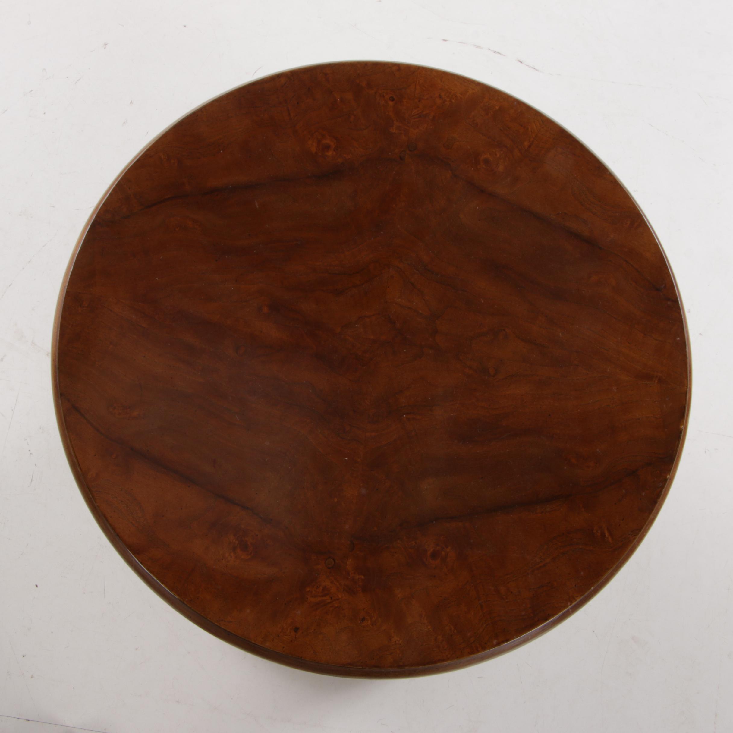 Henredon Charles X Burl Wood Drum Cabinet Side Tables