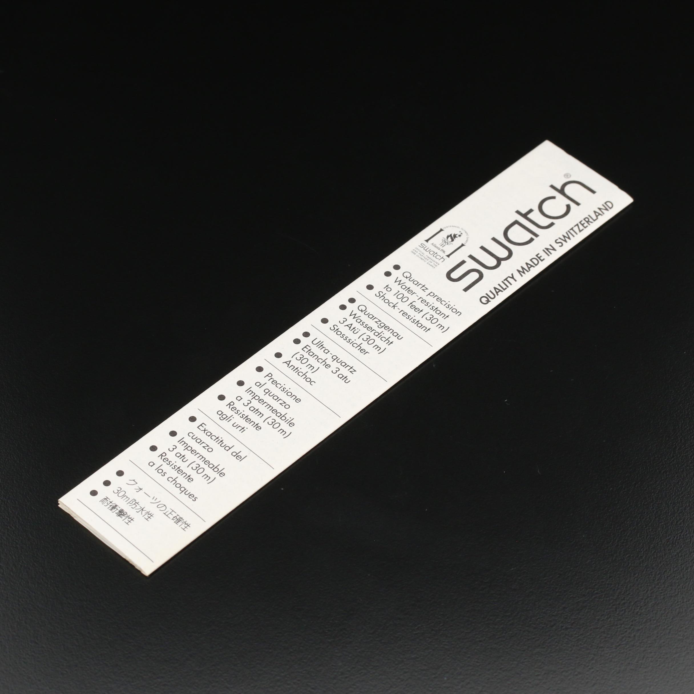 1996 Swatch Olympics Atlanta Staff Plastic Quartz Watch