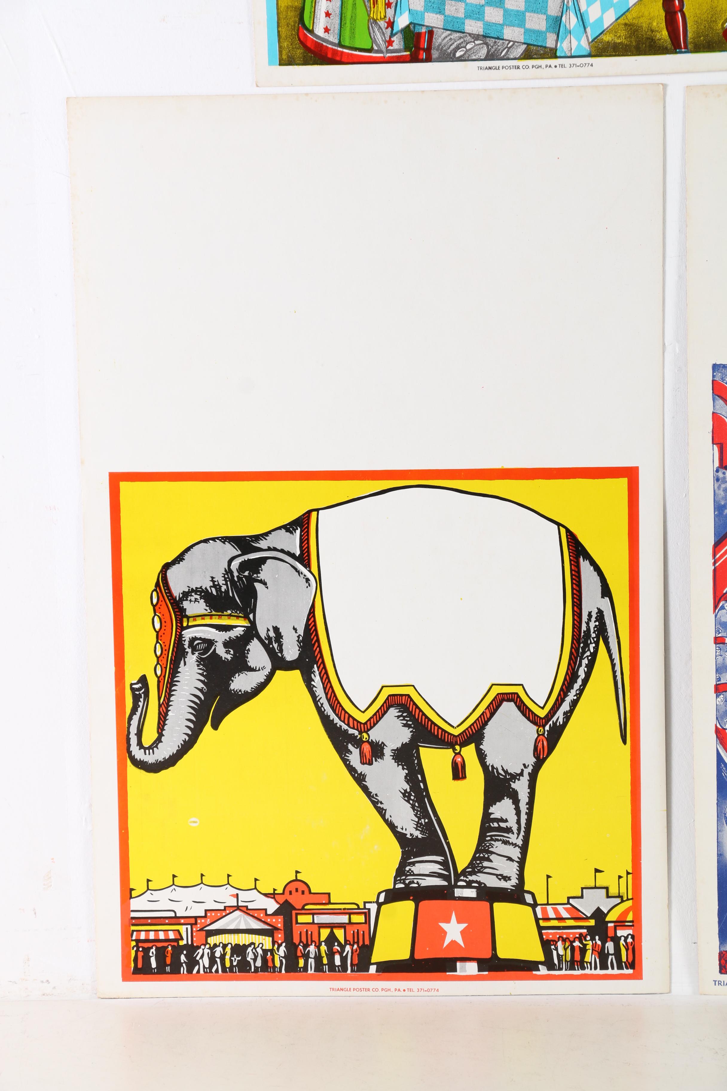 Triangle Poster Co. Serigraph Circus and Fair Advertisements, 1950s