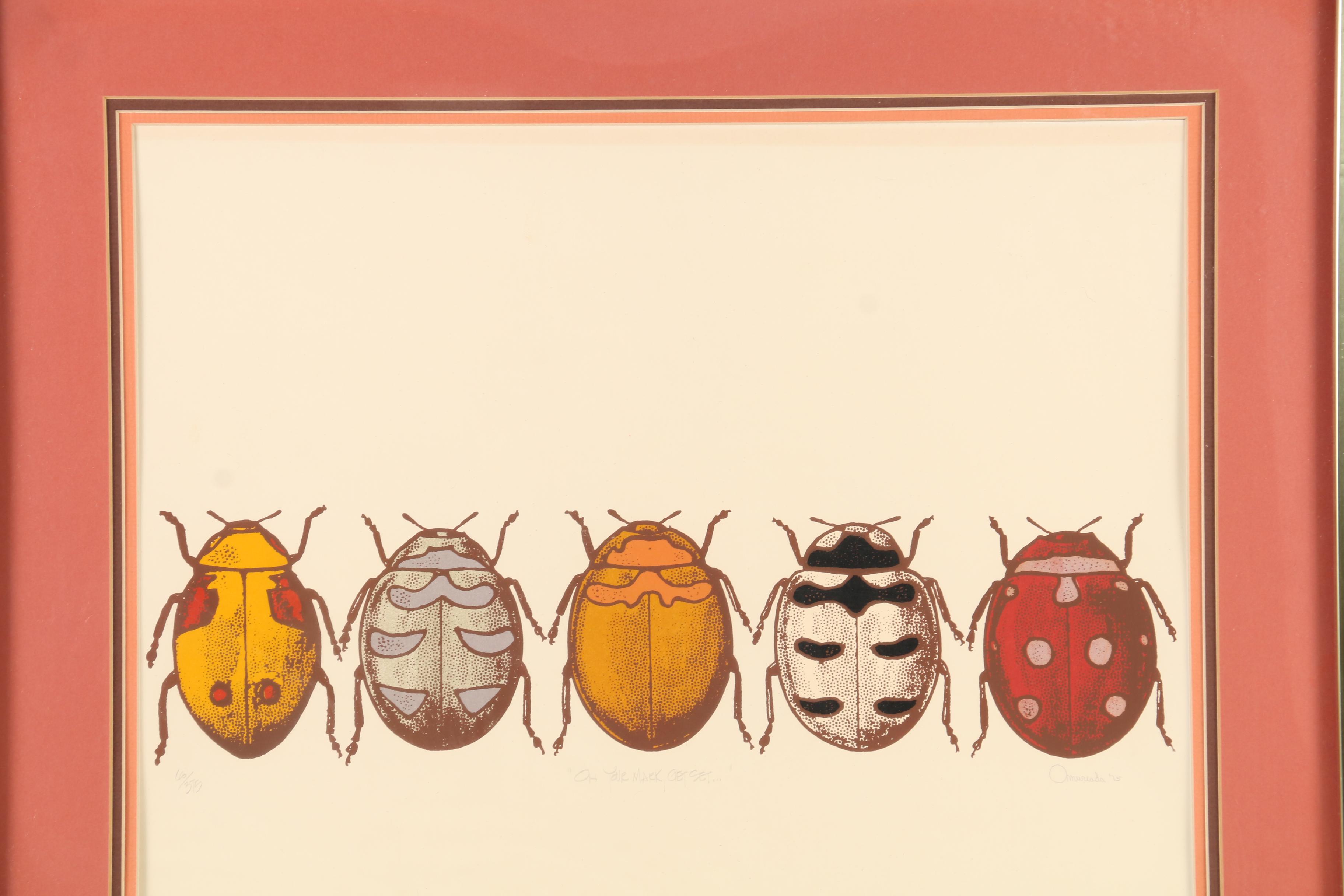 William Omurcada Serigraph "On Your Mark, Get Set...", 1975