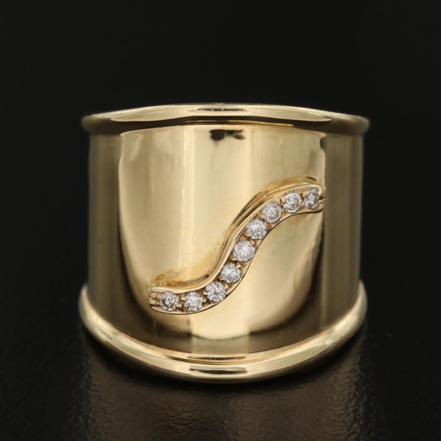 Vior 14K Wide Diamond Band