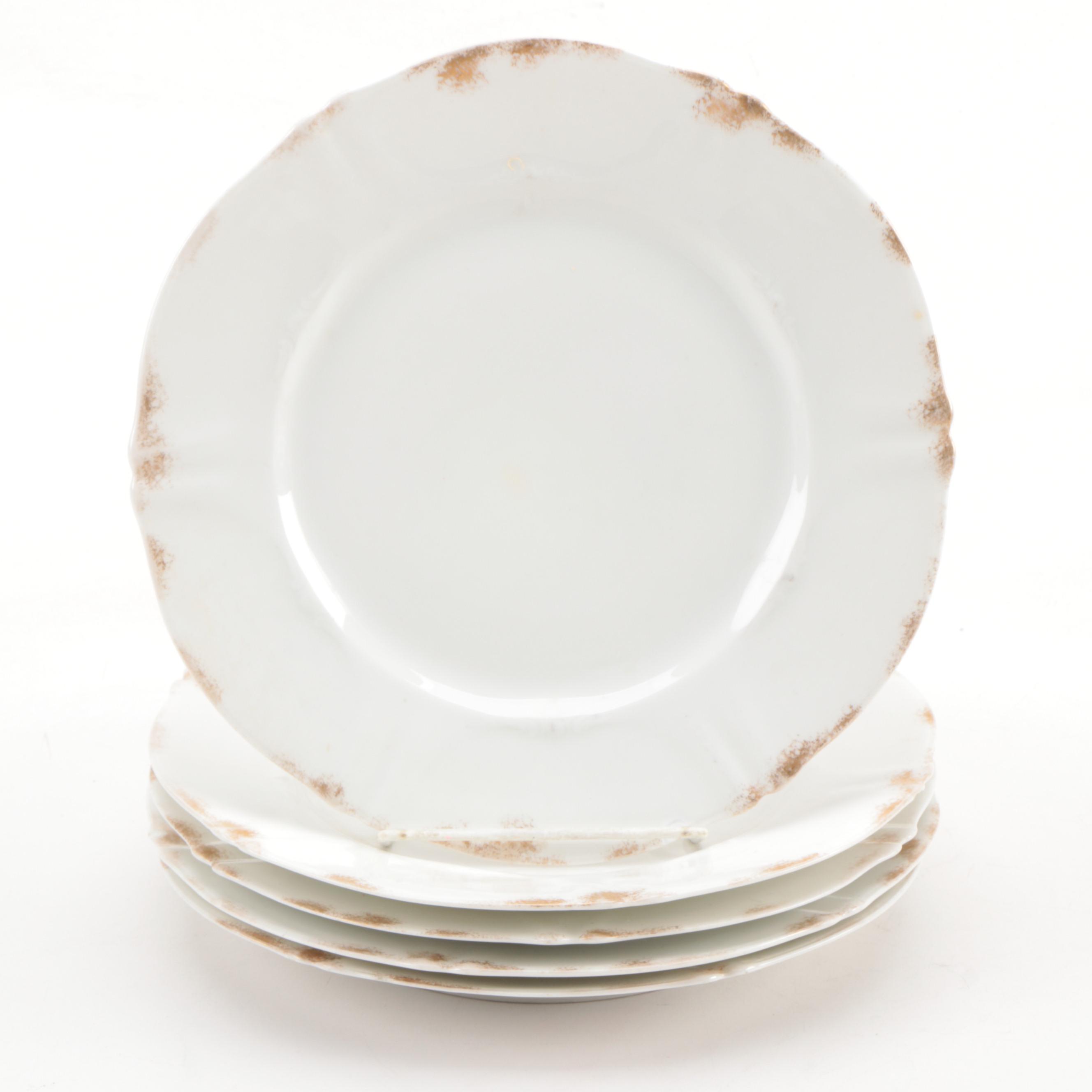 Haviland Limoges Porcelain Plates and Hand-Painted Porcelain Floral Bowls