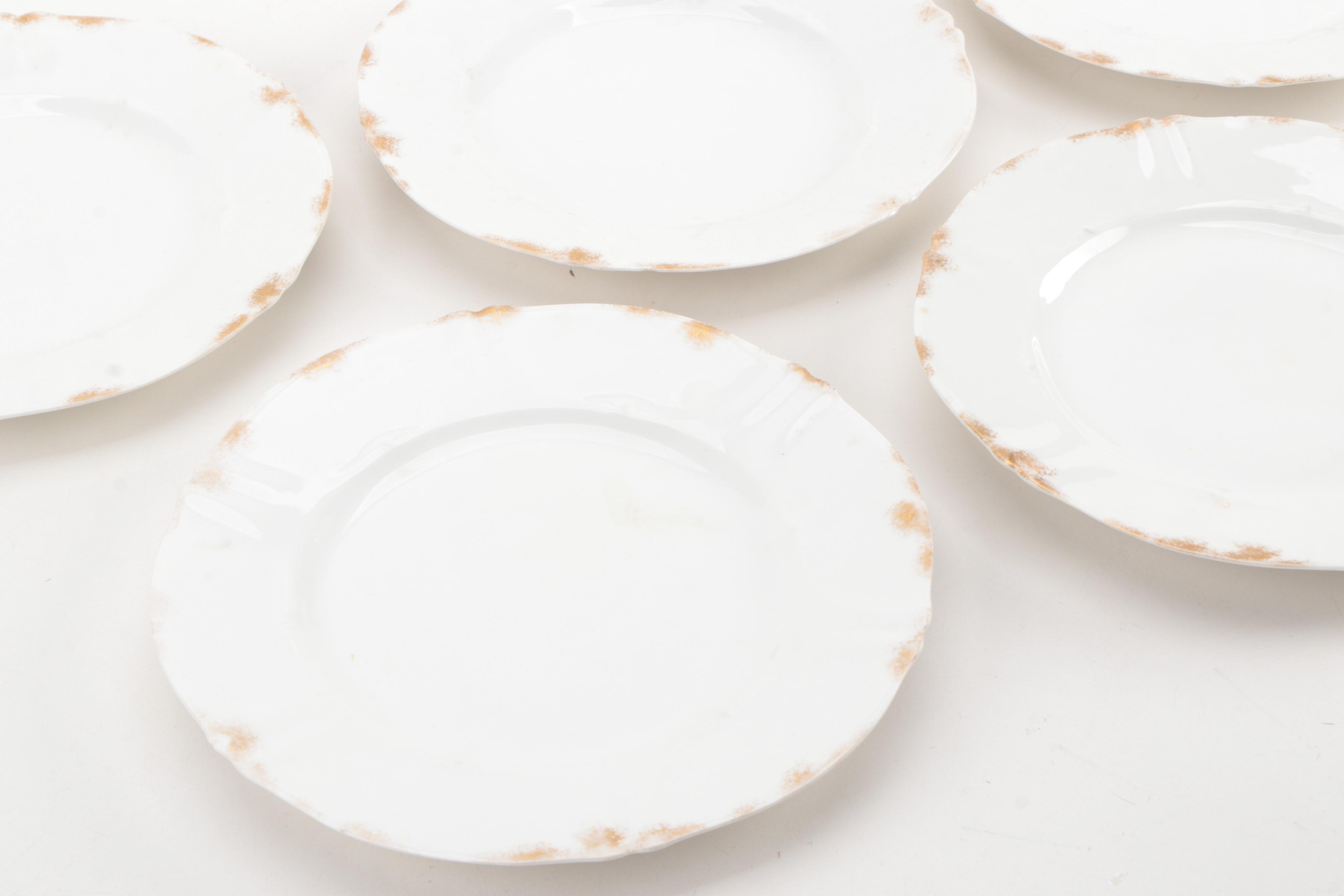 Haviland Limoges Porcelain Plates and Hand-Painted Porcelain Floral Bowls