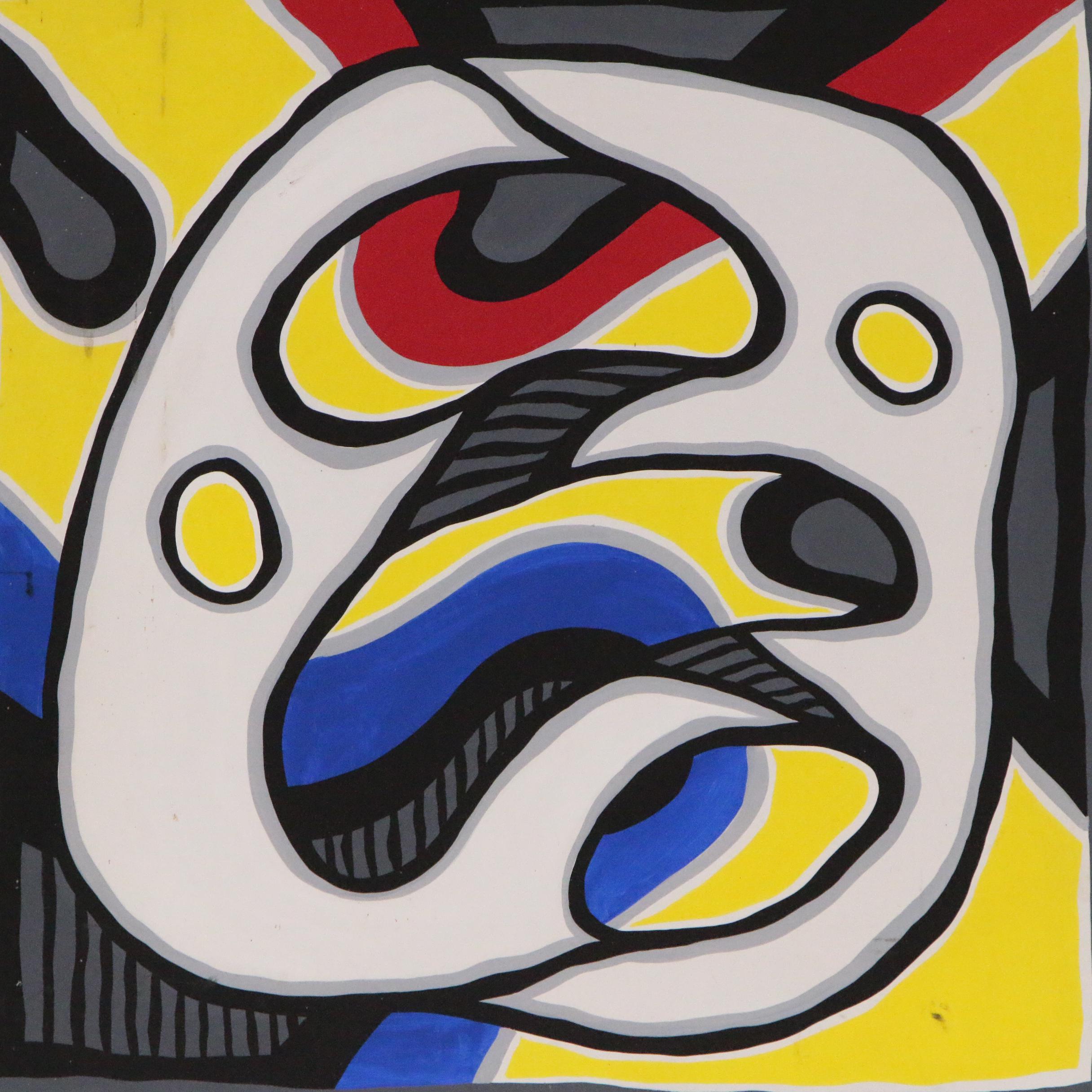 Achillo "Achi" Sullo Abstract Organic Form Acrylic Painting, circa 1968