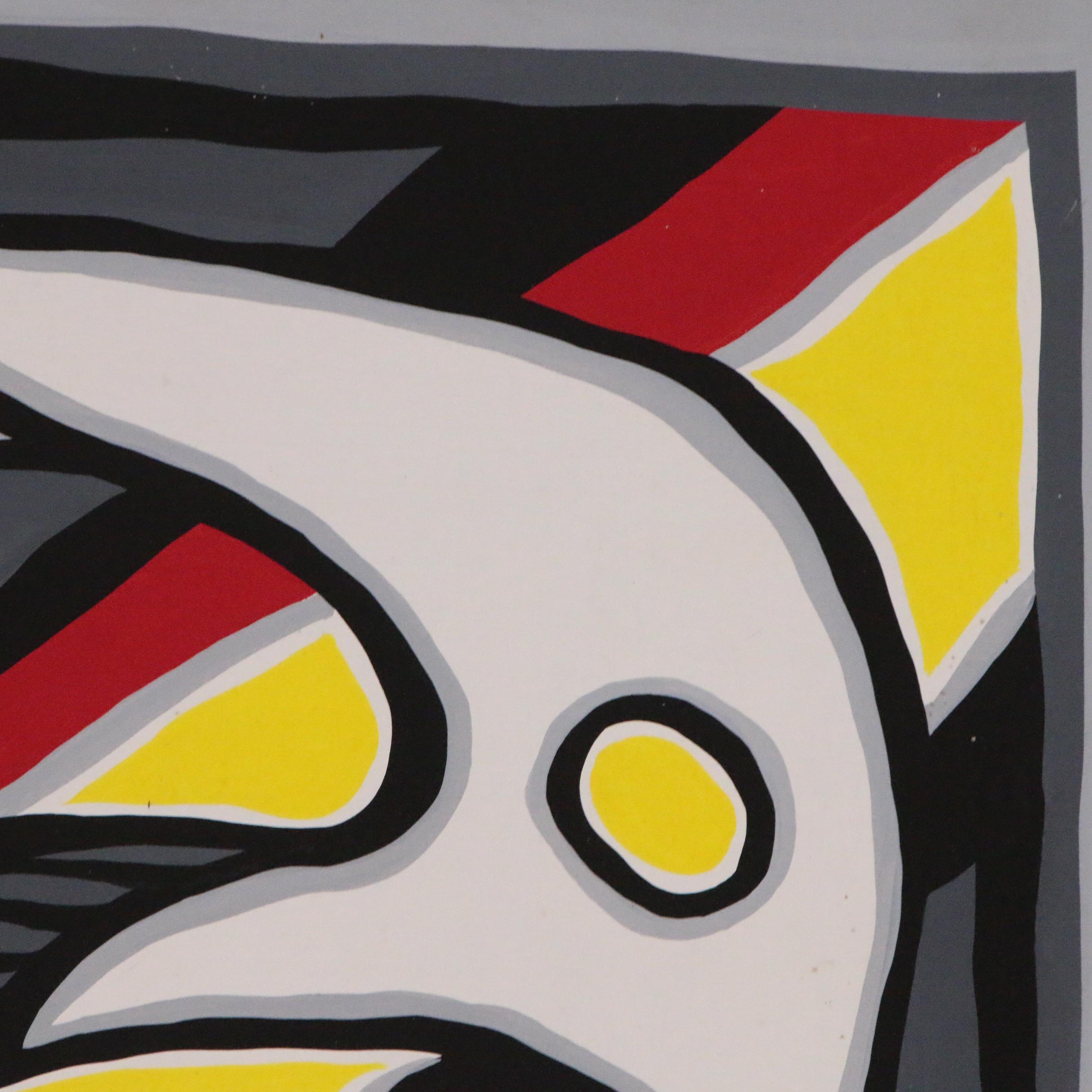 Achillo "Achi" Sullo Abstract Organic Form Acrylic Painting, circa 1968