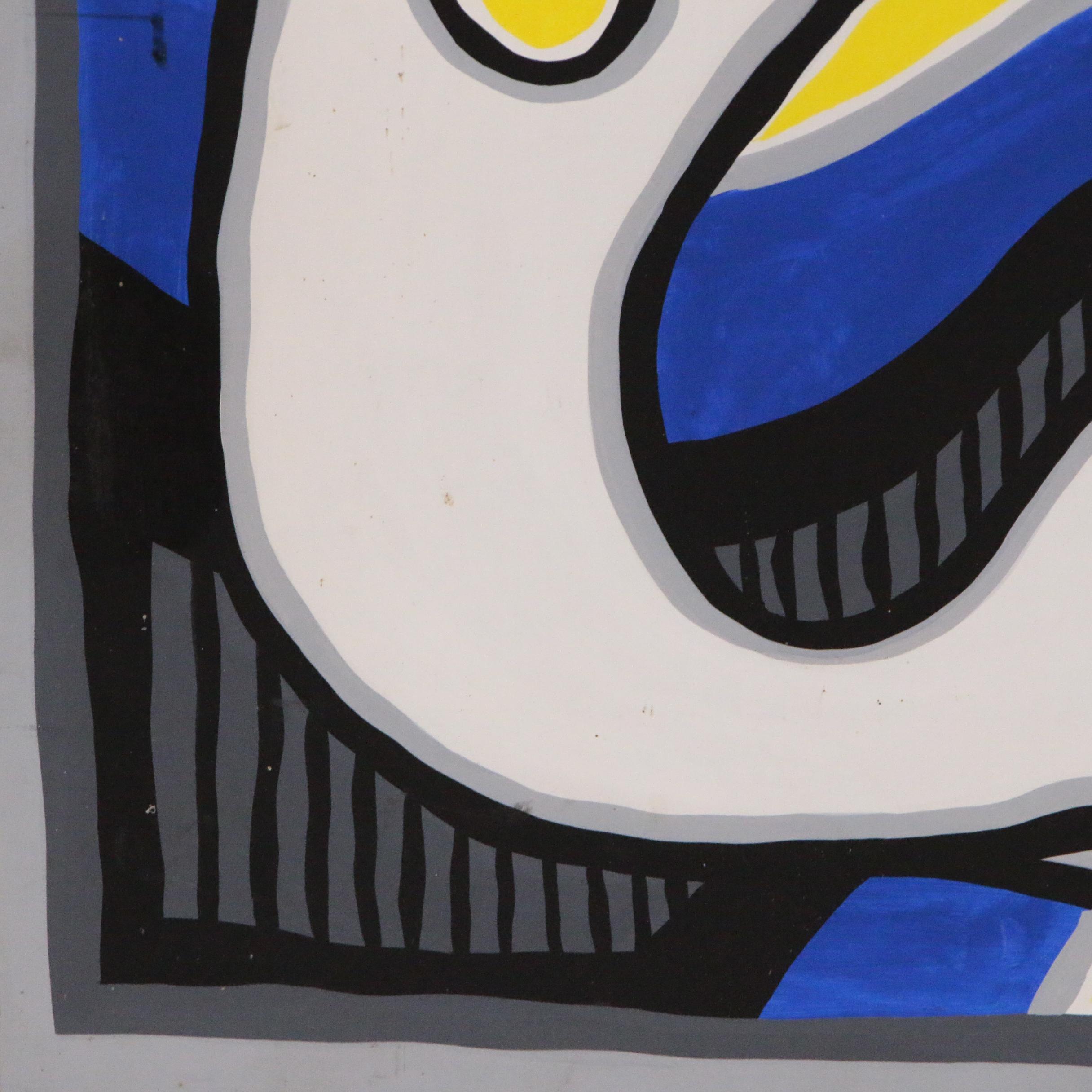 Achillo "Achi" Sullo Abstract Organic Form Acrylic Painting, circa 1968