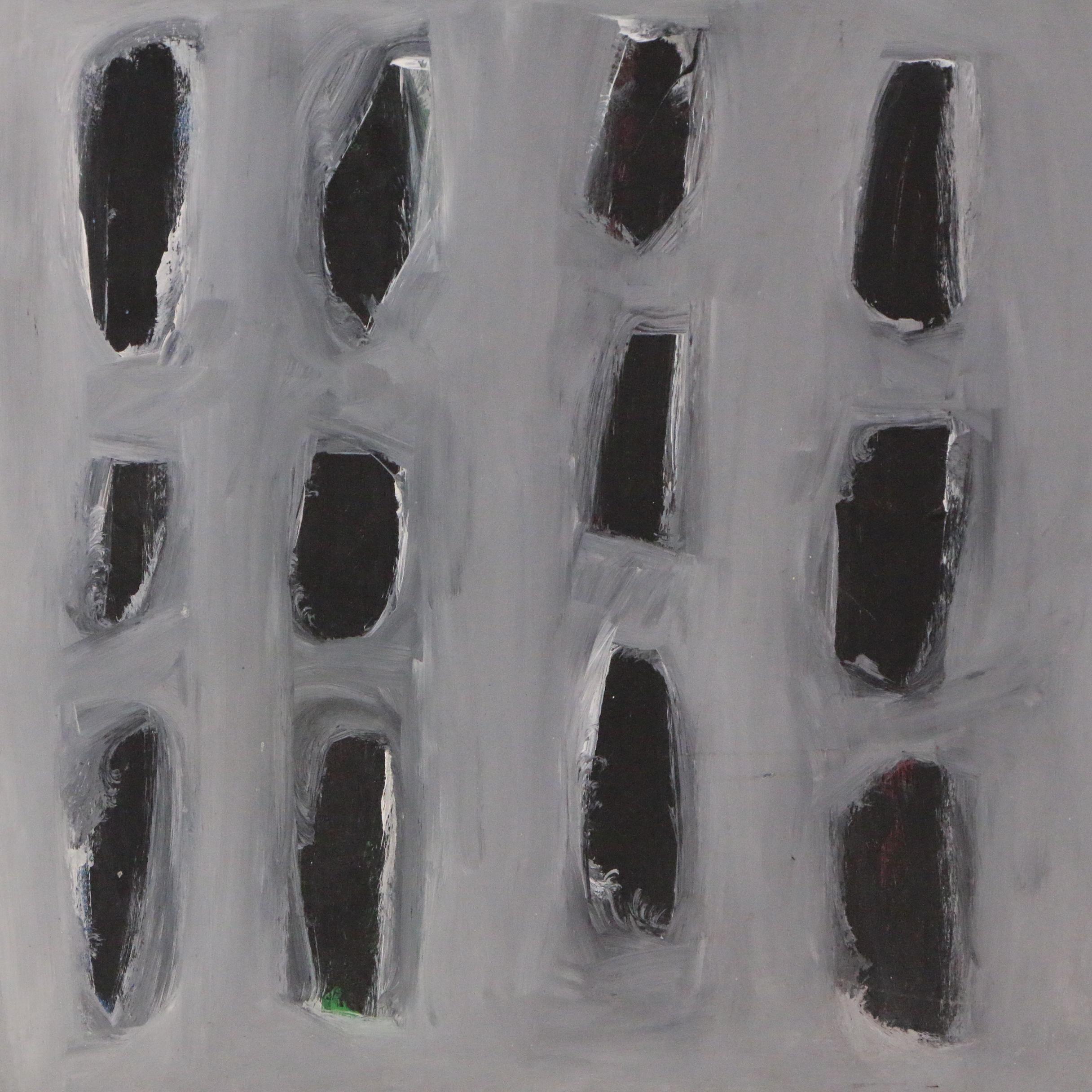 Achi Sullo Abstract Grid Oil Painting, Circa 1963