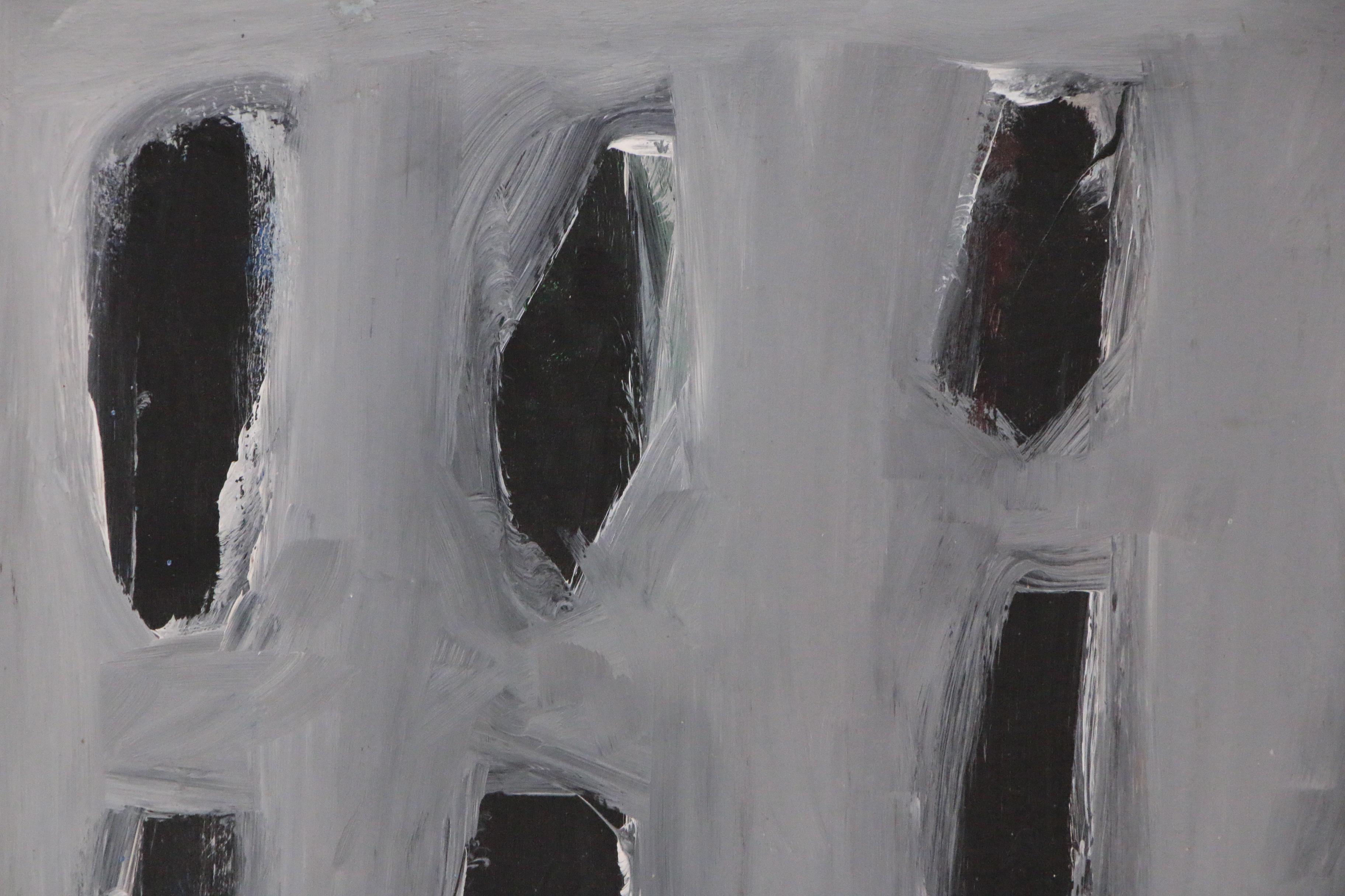 Achi Sullo Abstract Grid Oil Painting, Circa 1963