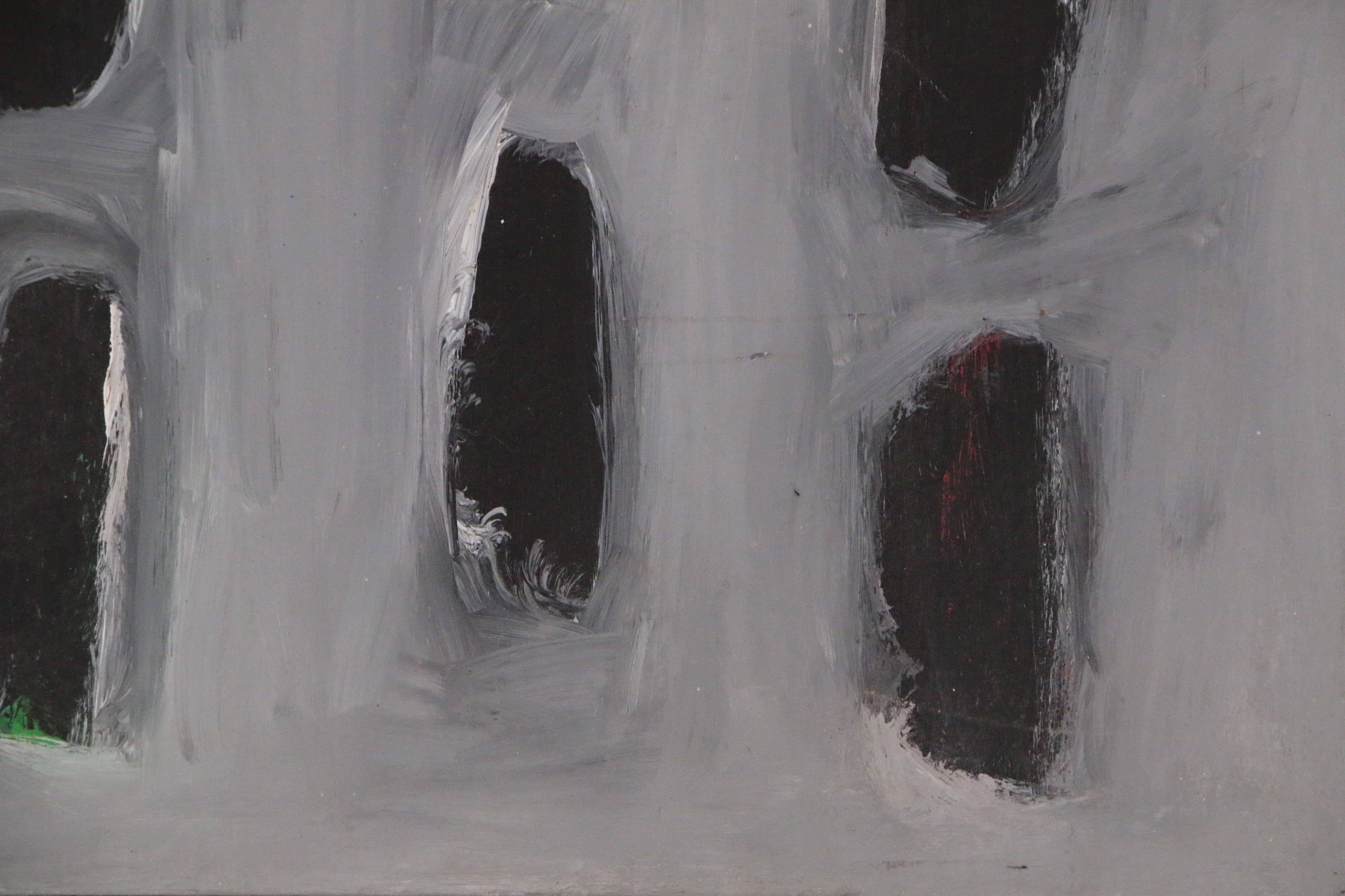 Achi Sullo Abstract Grid Oil Painting, Circa 1963