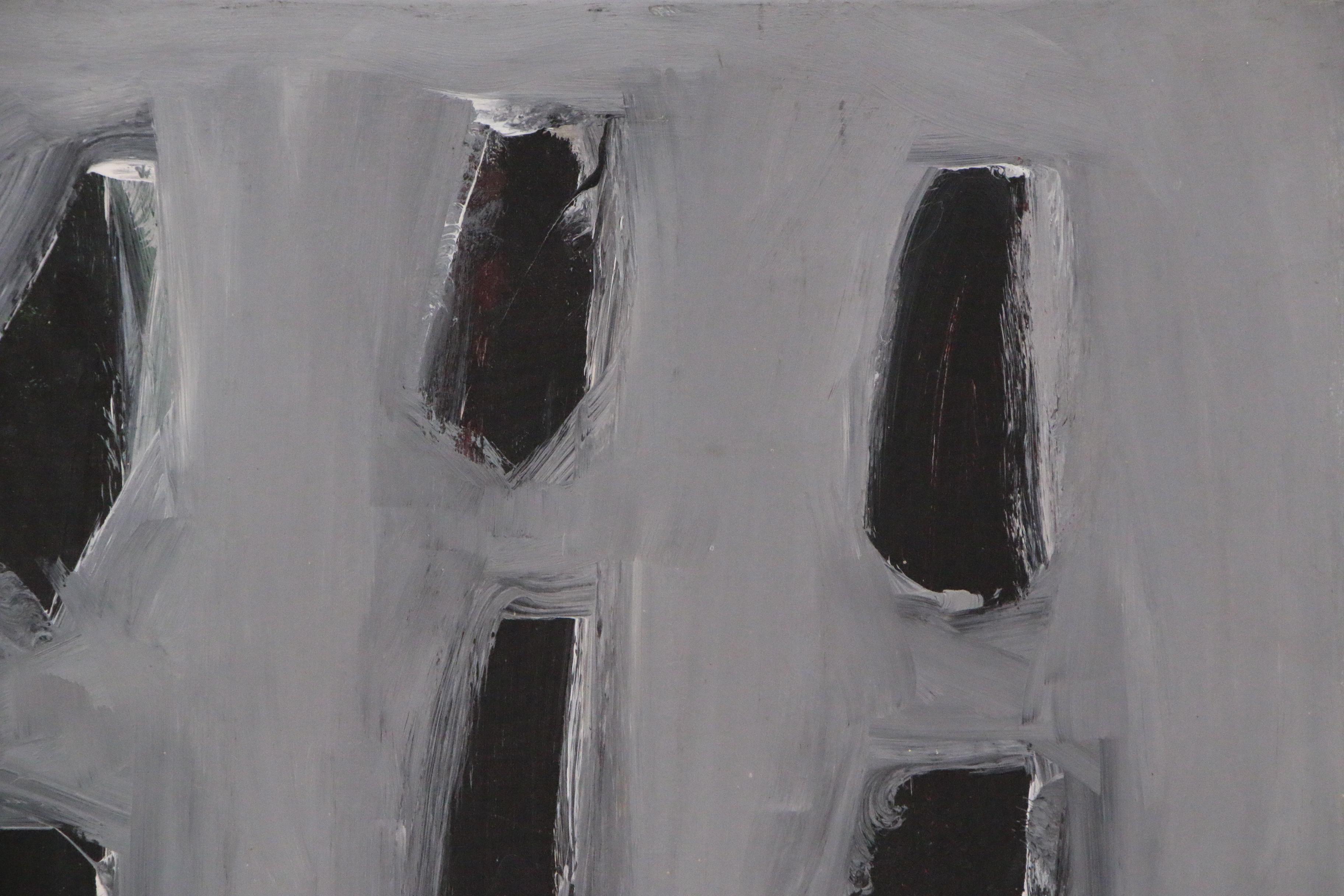 Achi Sullo Abstract Grid Oil Painting, Circa 1963