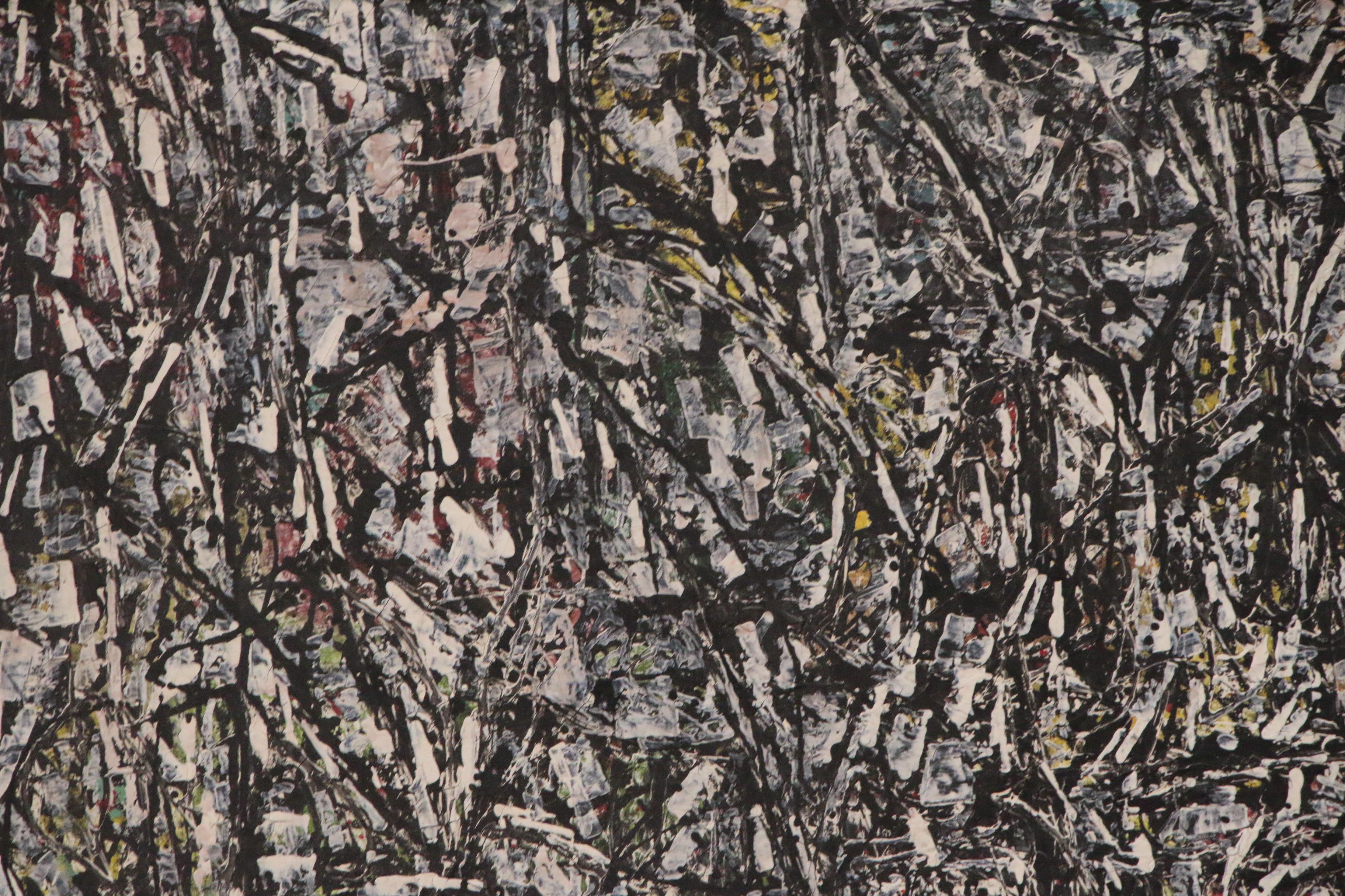 Achillo "Achi" Sullo Abstract Expressionist Oil Painting "Orange Sky"