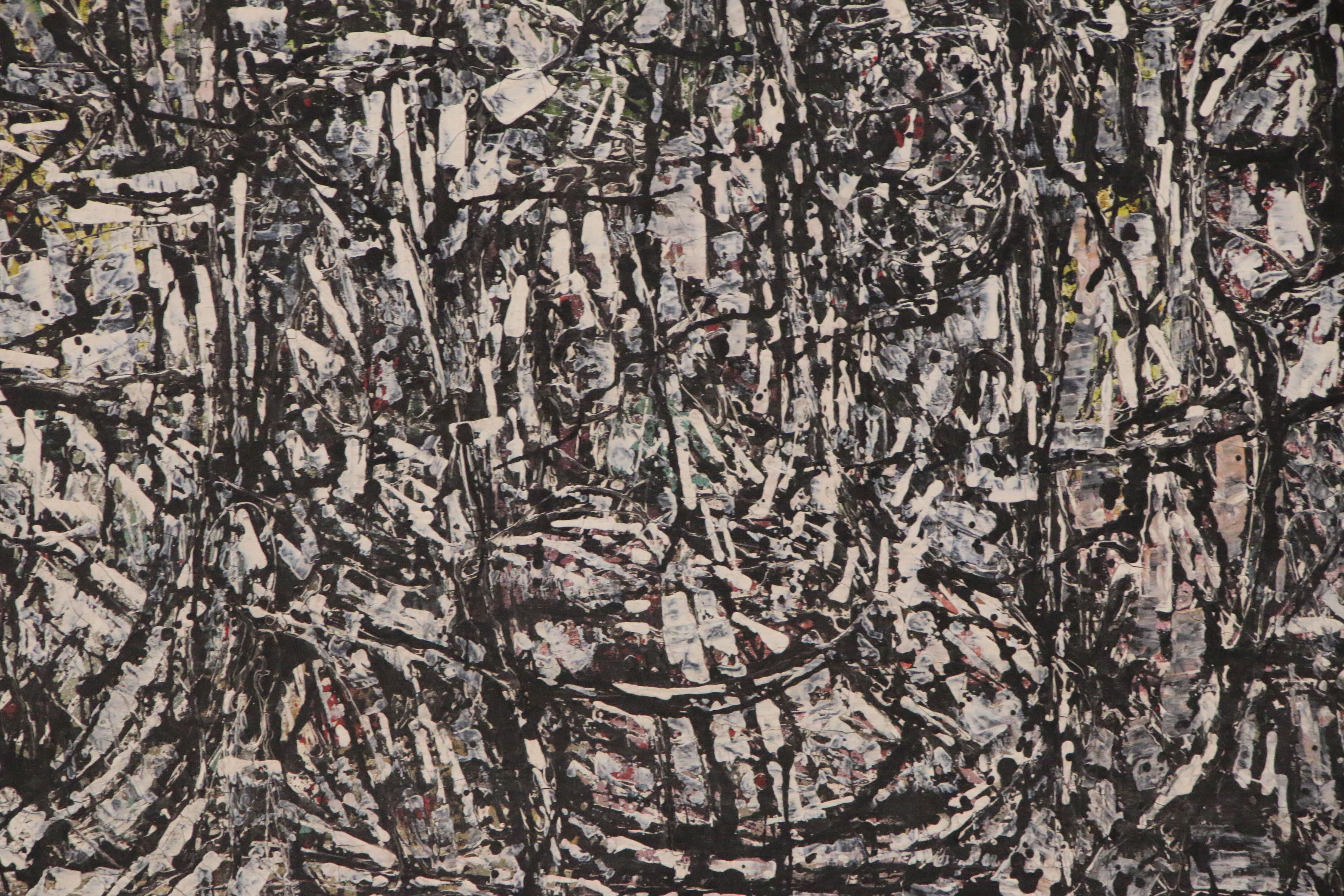 Achillo "Achi" Sullo Abstract Expressionist Oil Painting "Orange Sky"