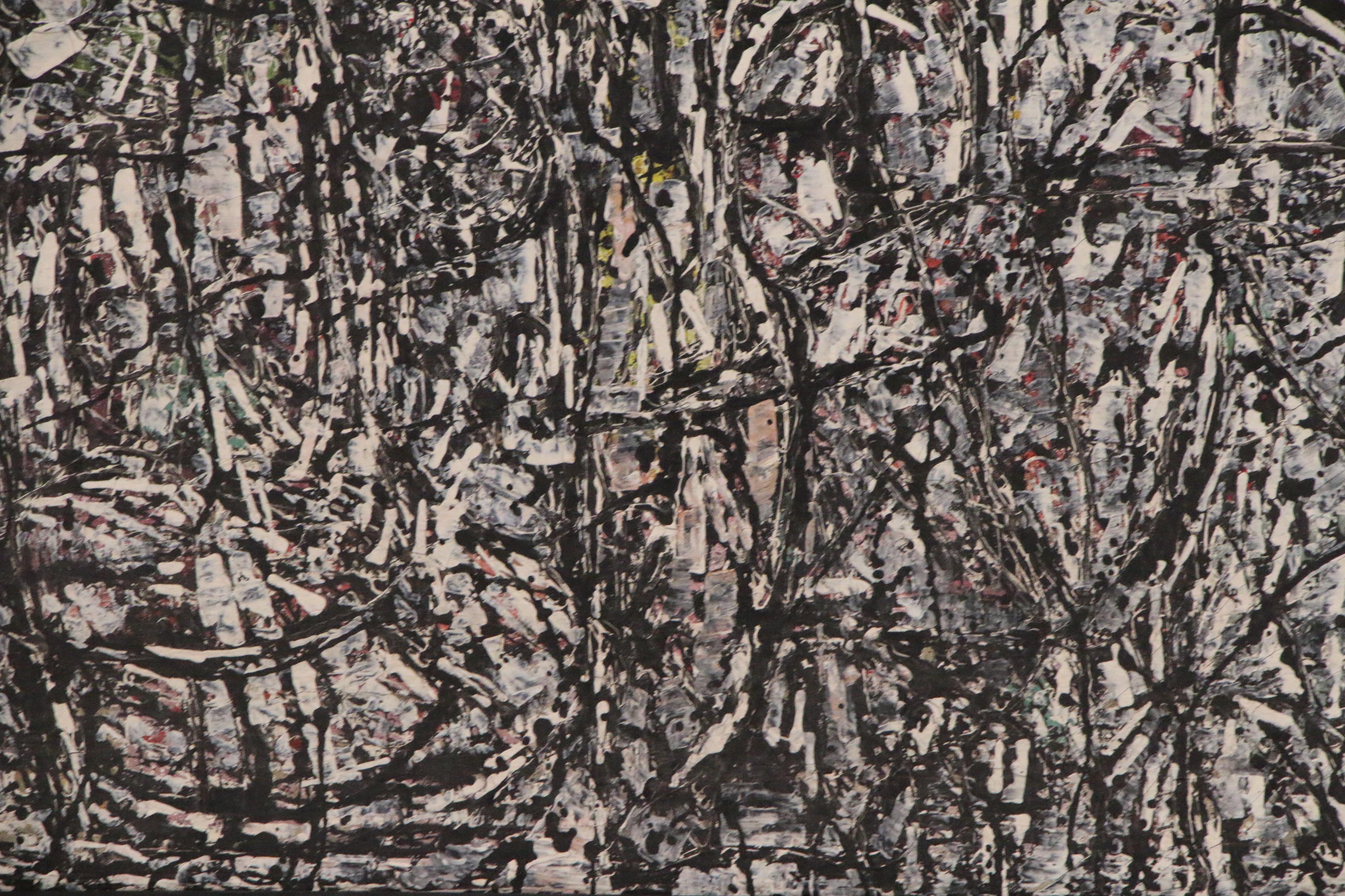 Achillo "Achi" Sullo Abstract Expressionist Oil Painting "Orange Sky"