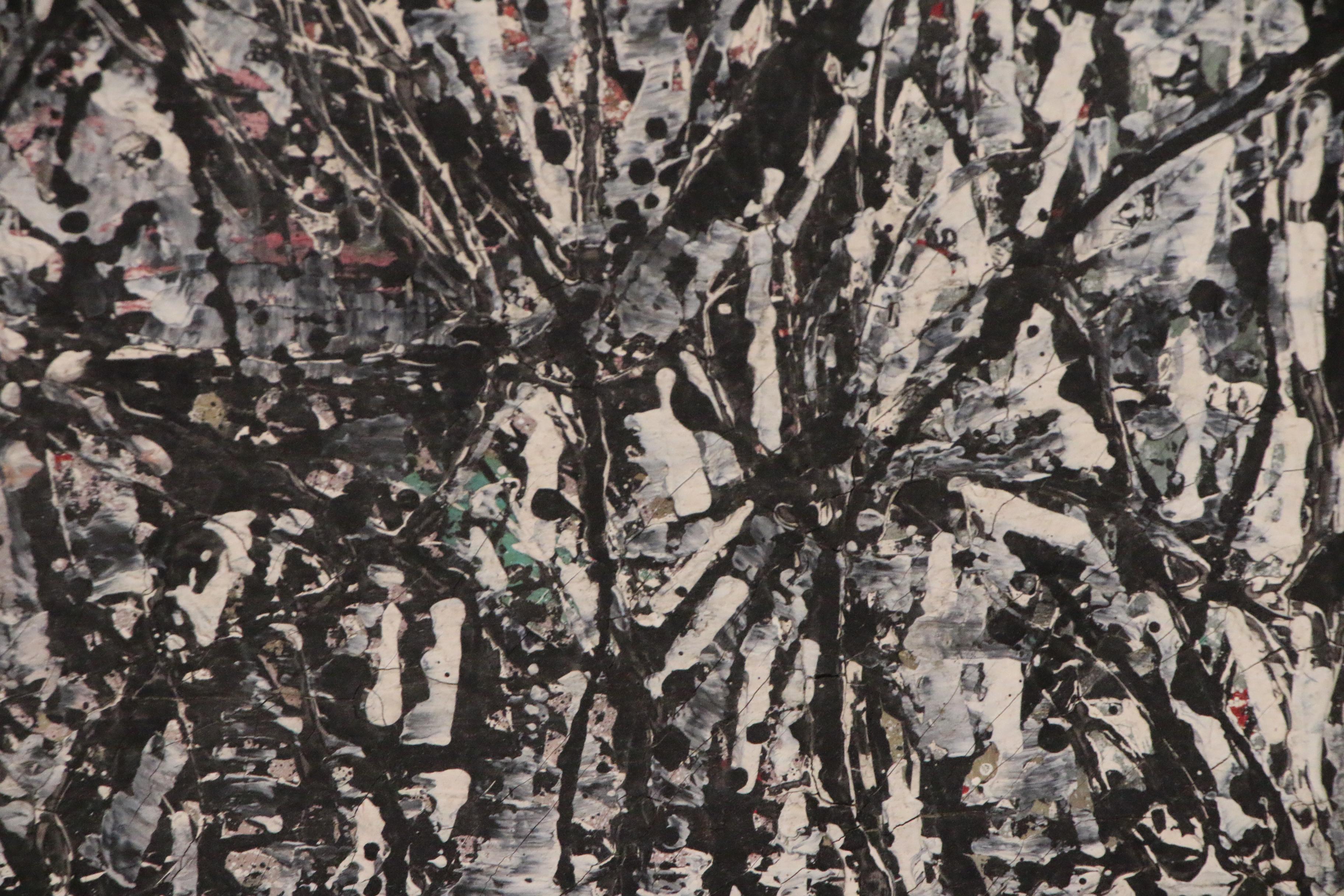 Achillo "Achi" Sullo Abstract Expressionist Oil Painting "Orange Sky"