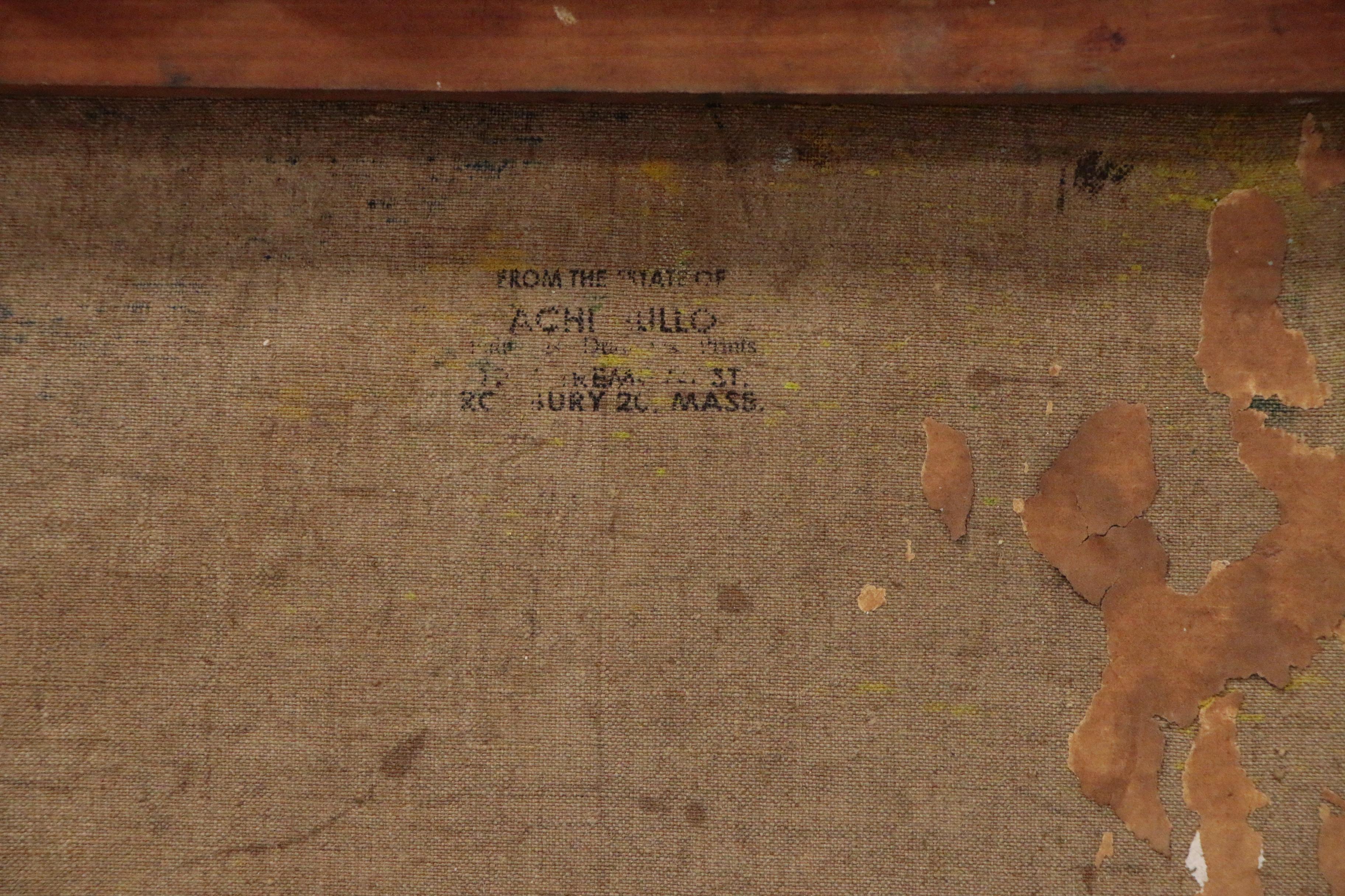 Achillo "Achi" Sullo Abstract Expressionist Oil Painting "Orange Sky"