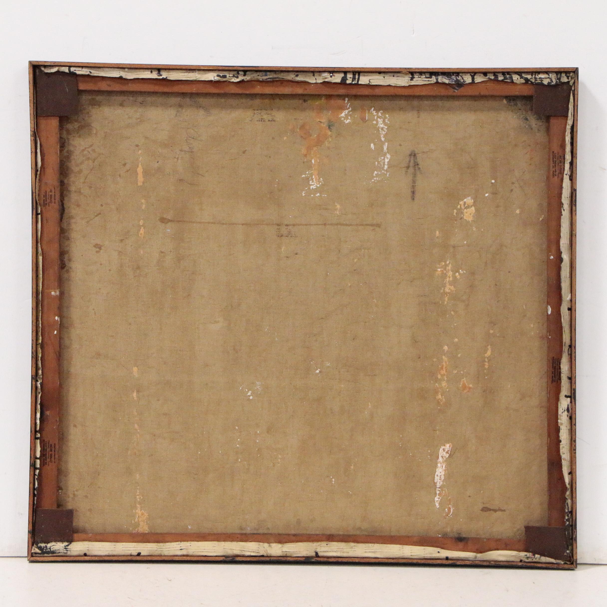 Achillo "Achi" Sullo Abstract Expressionist Oil Painting "Orange Sky"