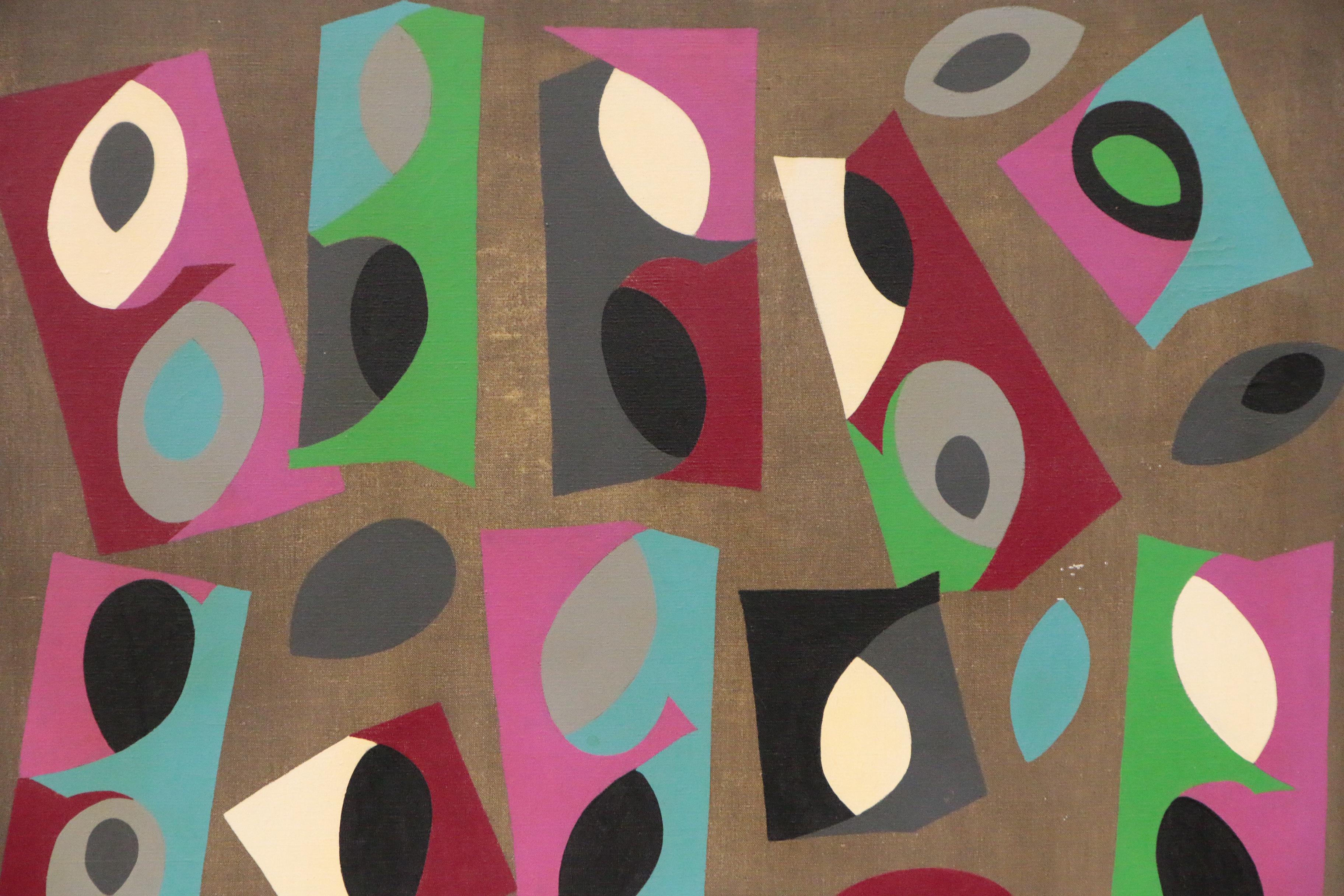Achillo "Achi" Sullo Abstract Oil Painting "Processional", 1960