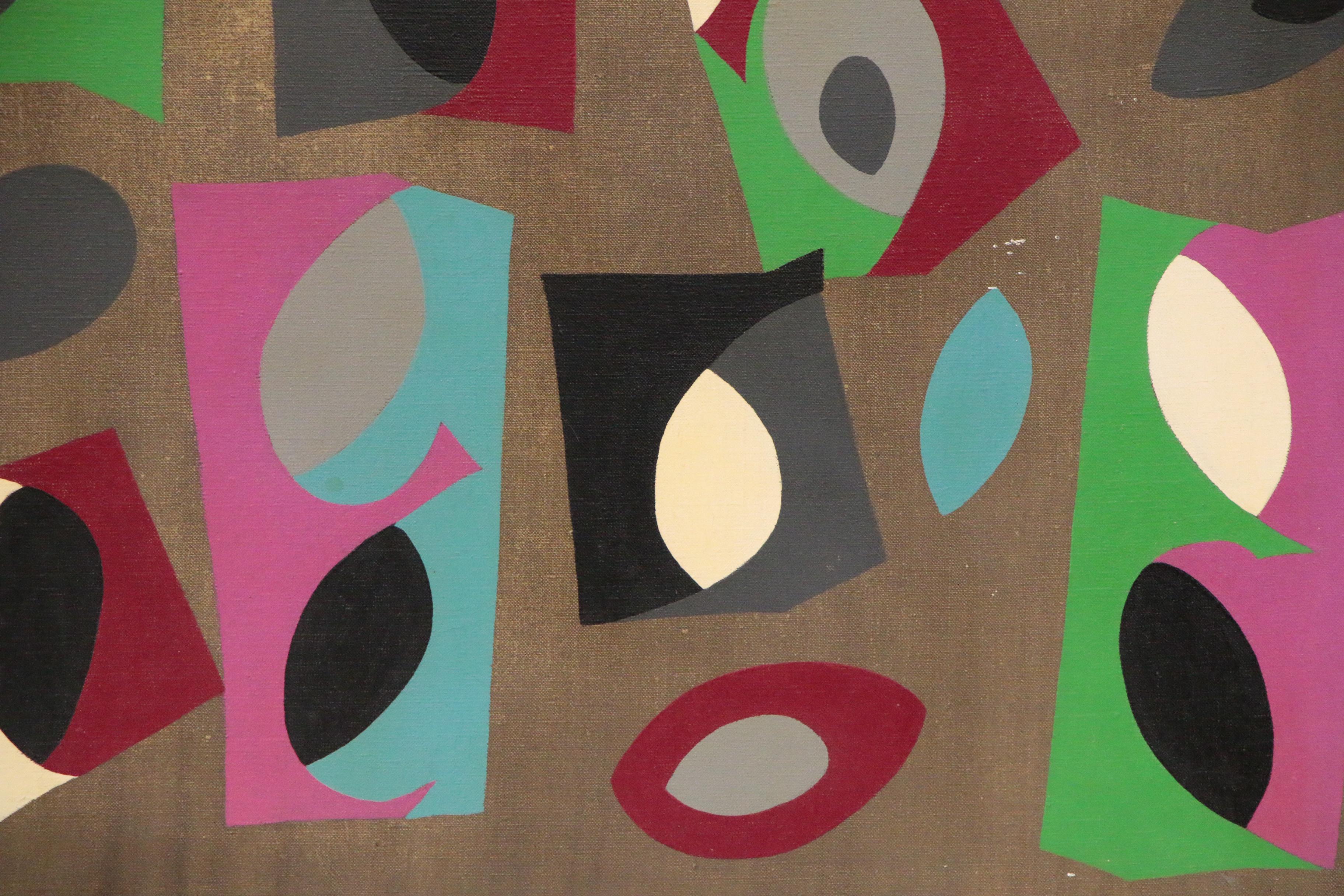 Achillo "Achi" Sullo Abstract Oil Painting "Processional", 1960