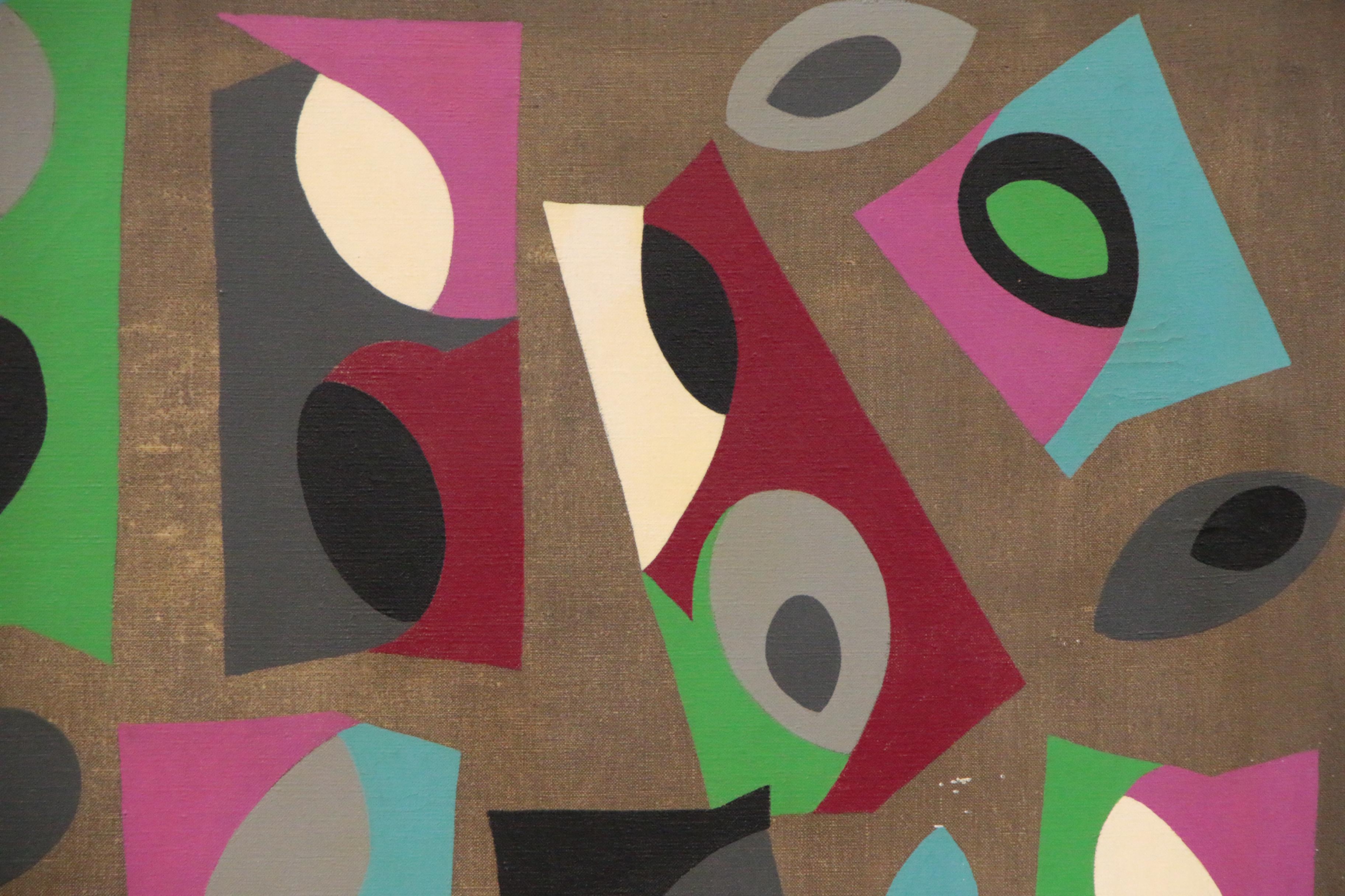 Achillo "Achi" Sullo Abstract Oil Painting "Processional", 1960