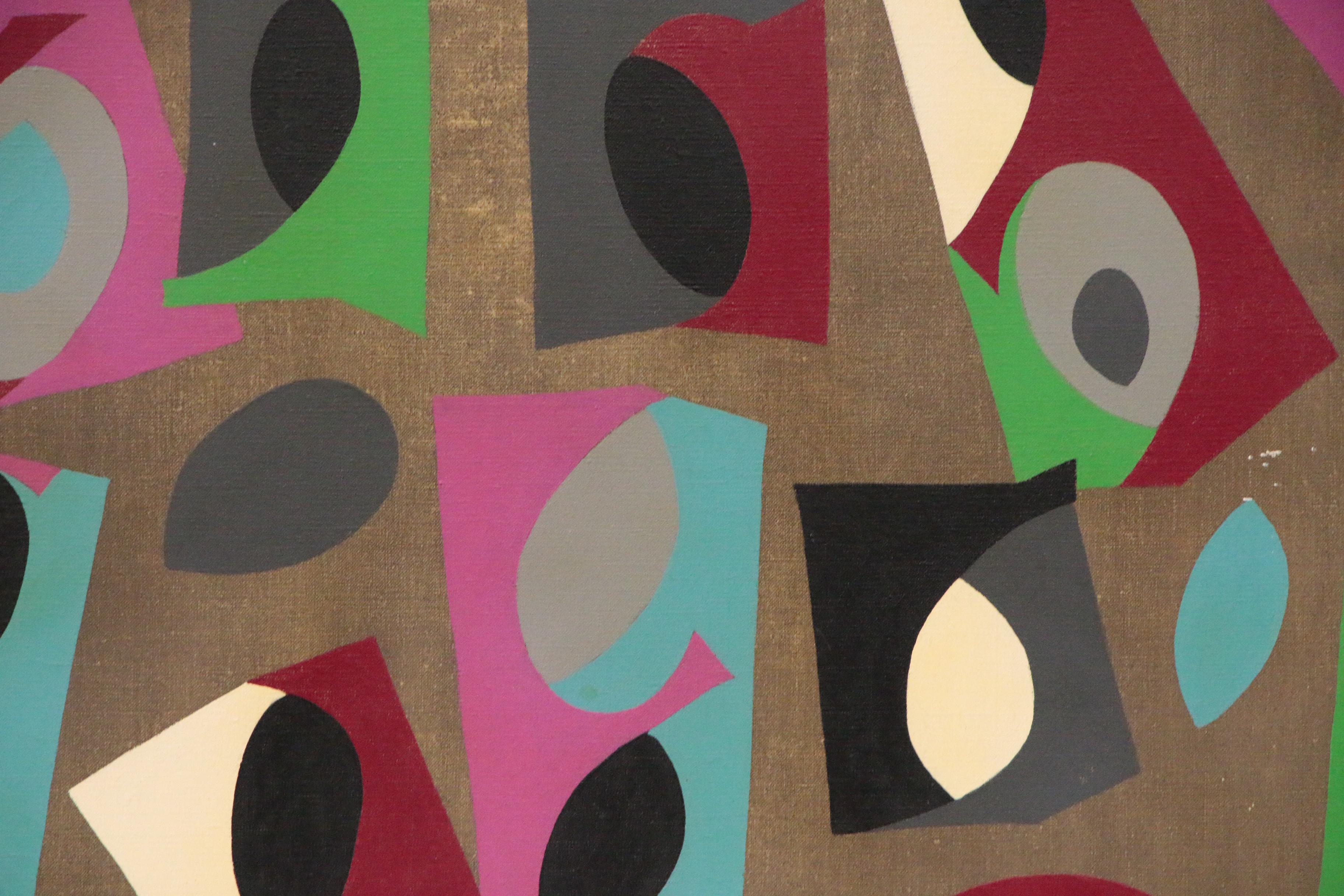 Achillo "Achi" Sullo Abstract Oil Painting "Processional", 1960