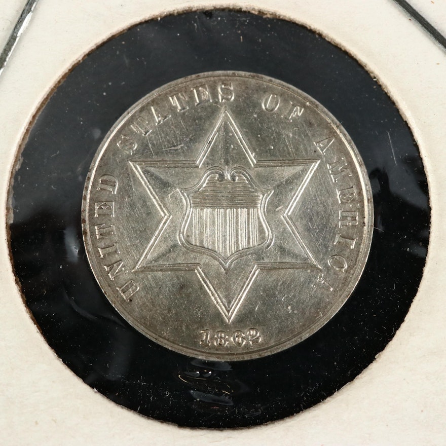 1862 3-Cent Silver "Trime" Coin