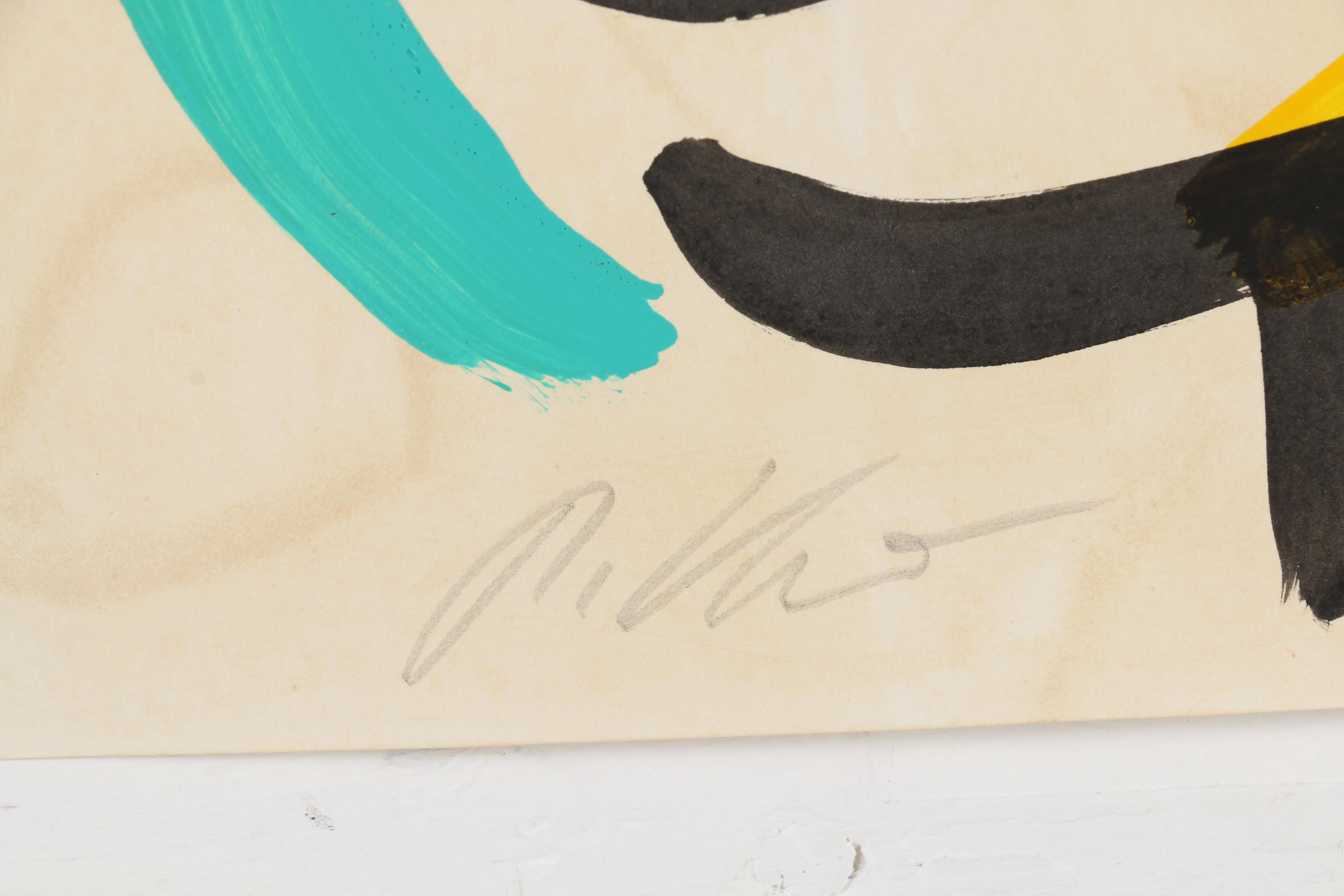 Peter Keil Abstract Mixed Media Painting of Profile Portrait