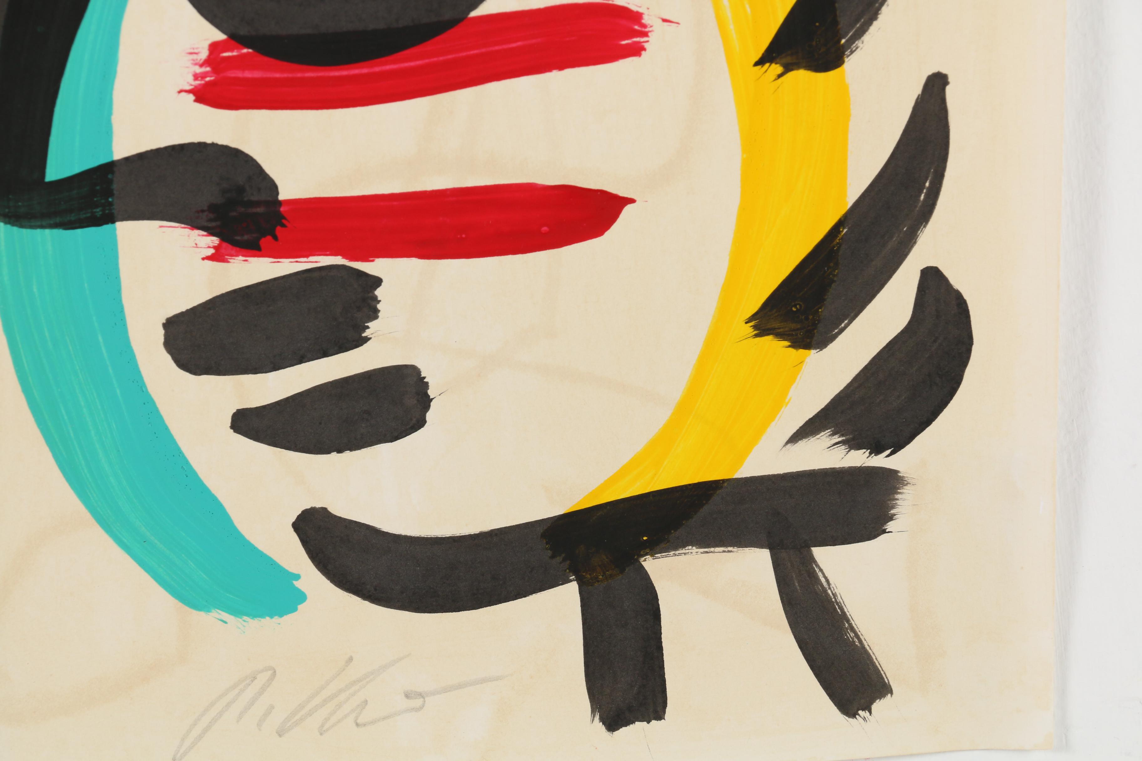 Peter Keil Abstract Mixed Media Painting of Profile Portrait