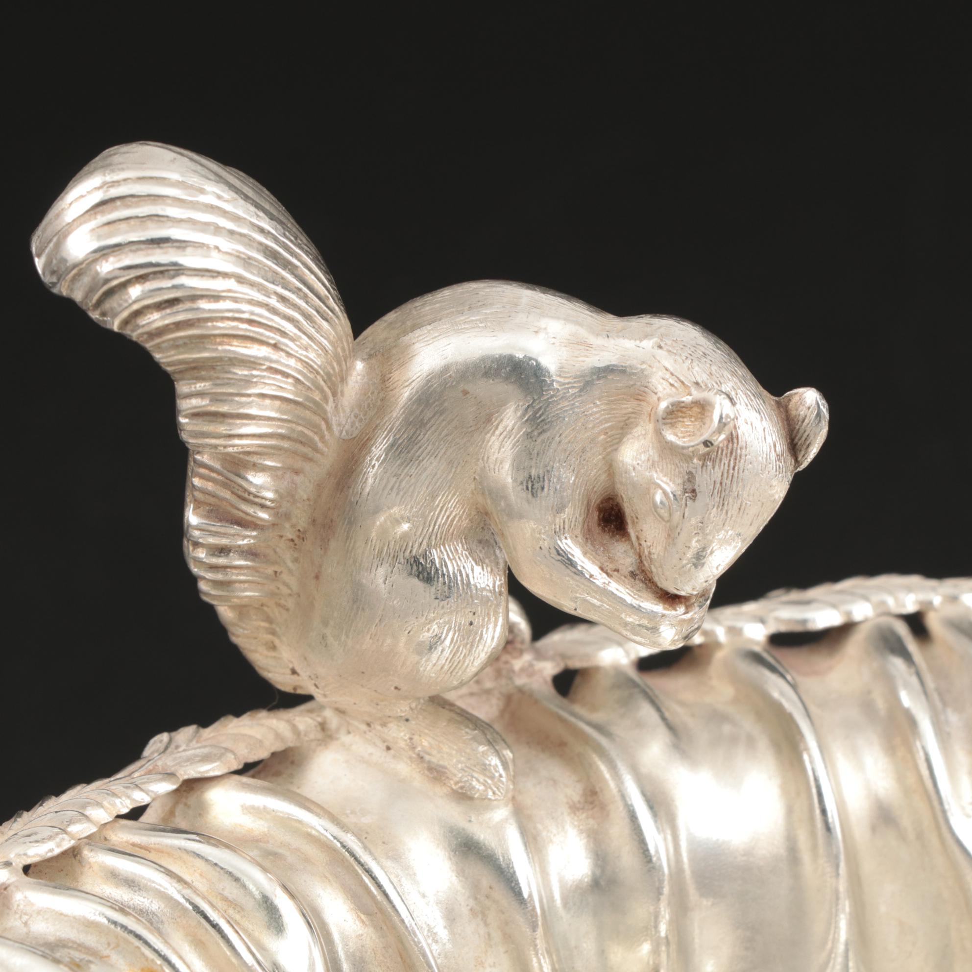 Empire Silver Co. Silver Plate Serving Bowl with Squirrels