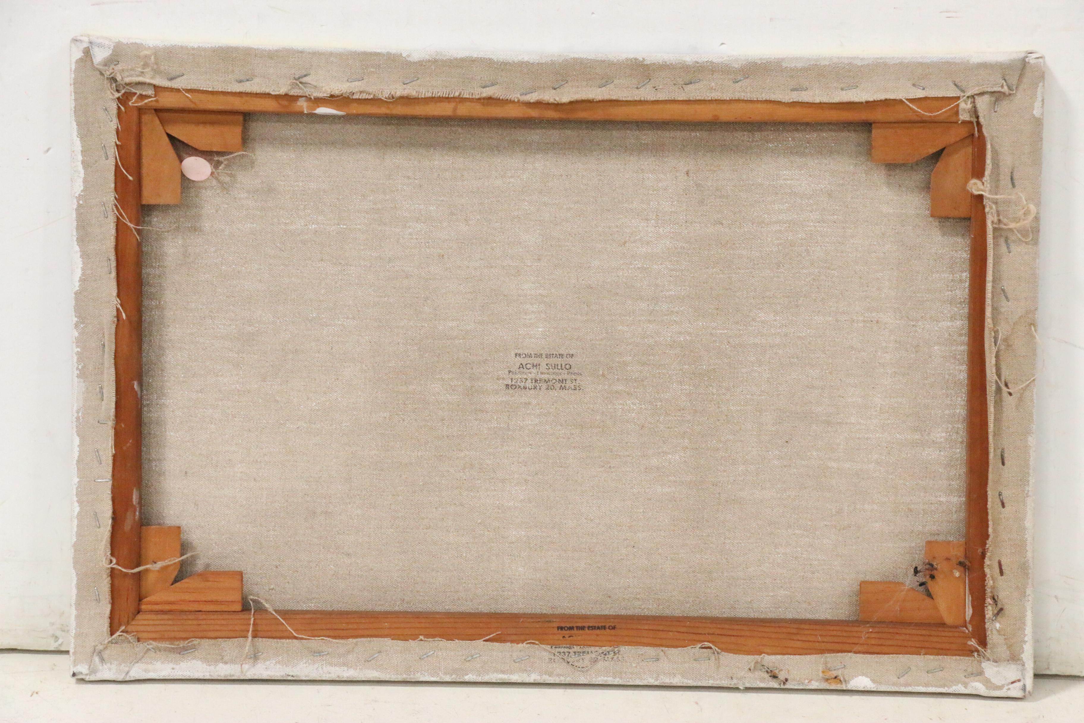 Achillo "Achi" Sullo Graphic Abstraction Acrylic Painting, Circa 1965