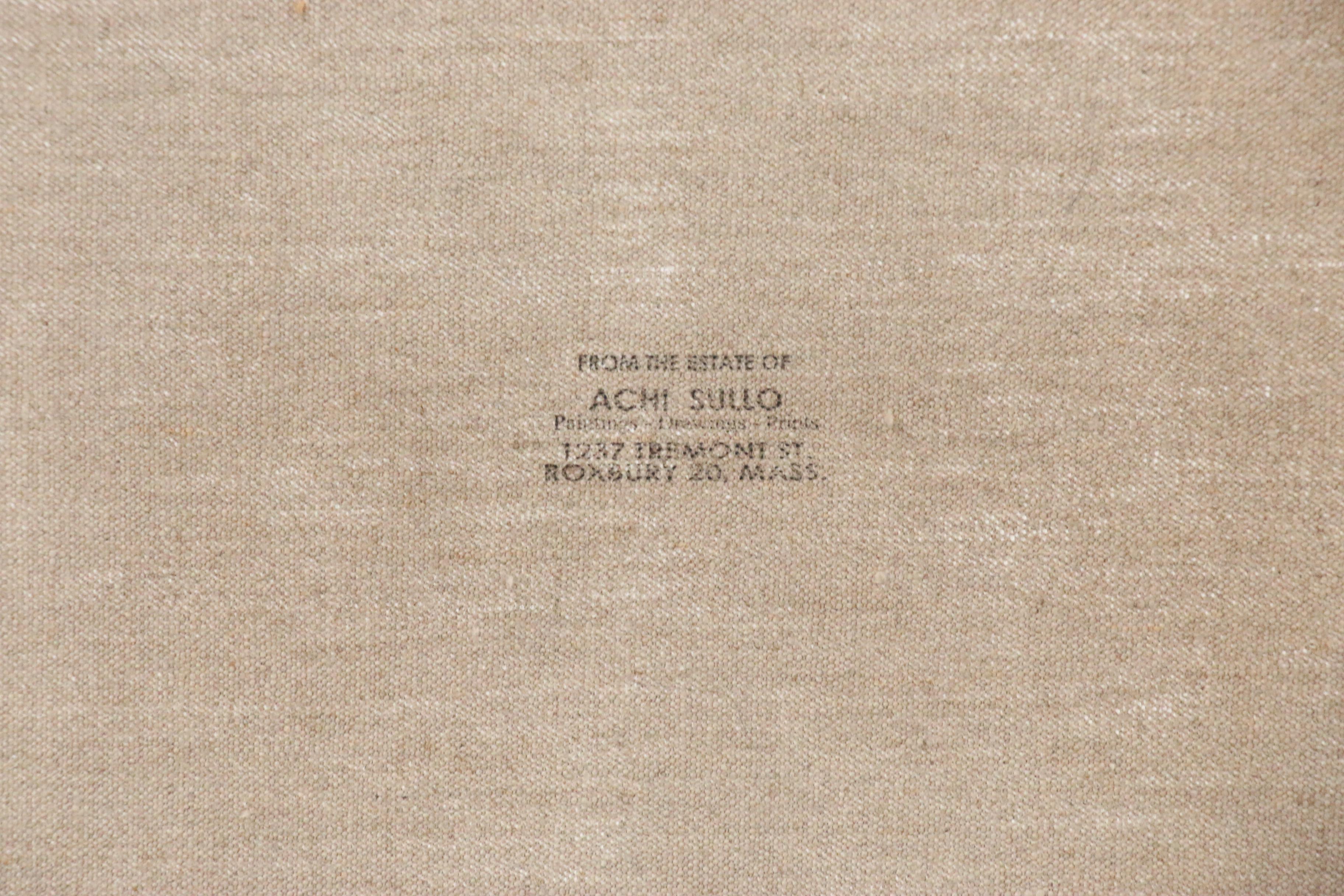 Achillo "Achi" Sullo Graphic Abstraction Acrylic Painting, Circa 1965